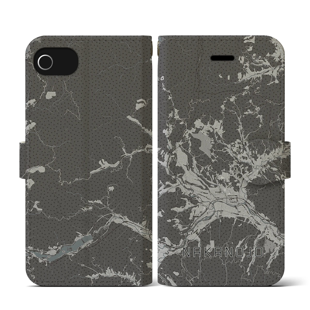 【中之条(群馬県)】地図柄iPhoneケース(手帳タイプ)