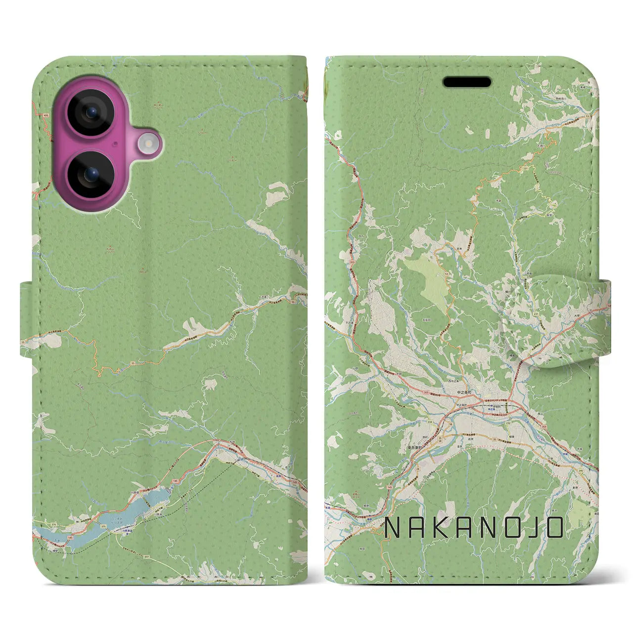 【中之条(群馬県)】地図柄iPhoneケース(手帳タイプ)