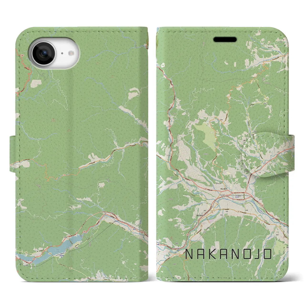 【中之条(群馬県)】地図柄iPhoneケース(手帳タイプ)