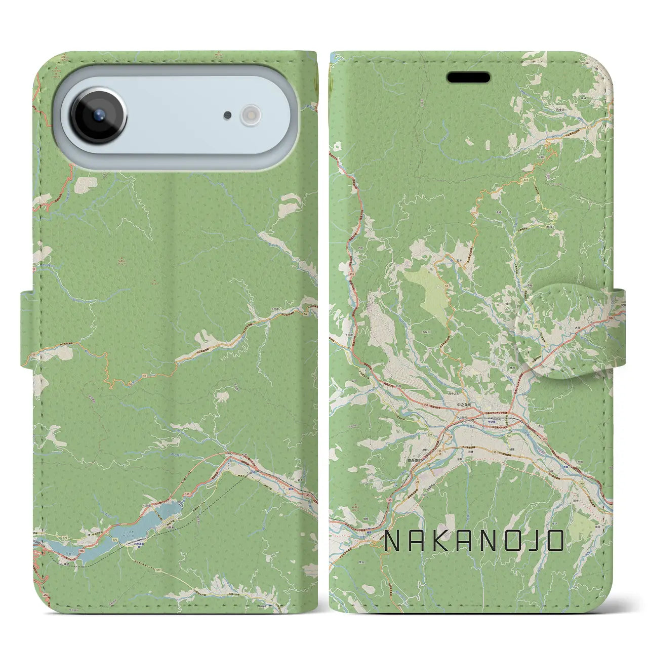 【中之条(群馬県)】地図柄iPhoneケース(手帳タイプ)