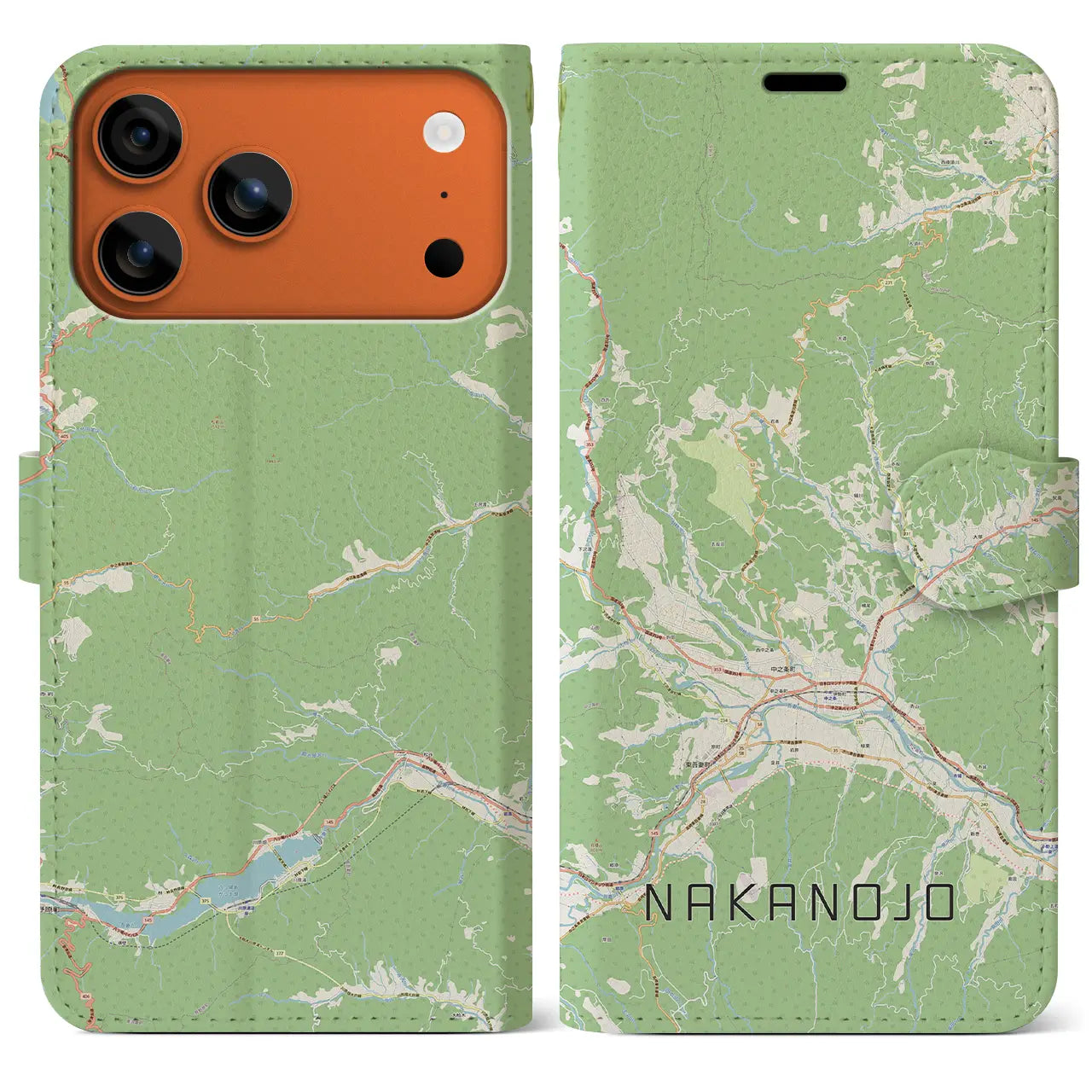 【中之条(群馬県)】地図柄iPhoneケース(手帳タイプ)