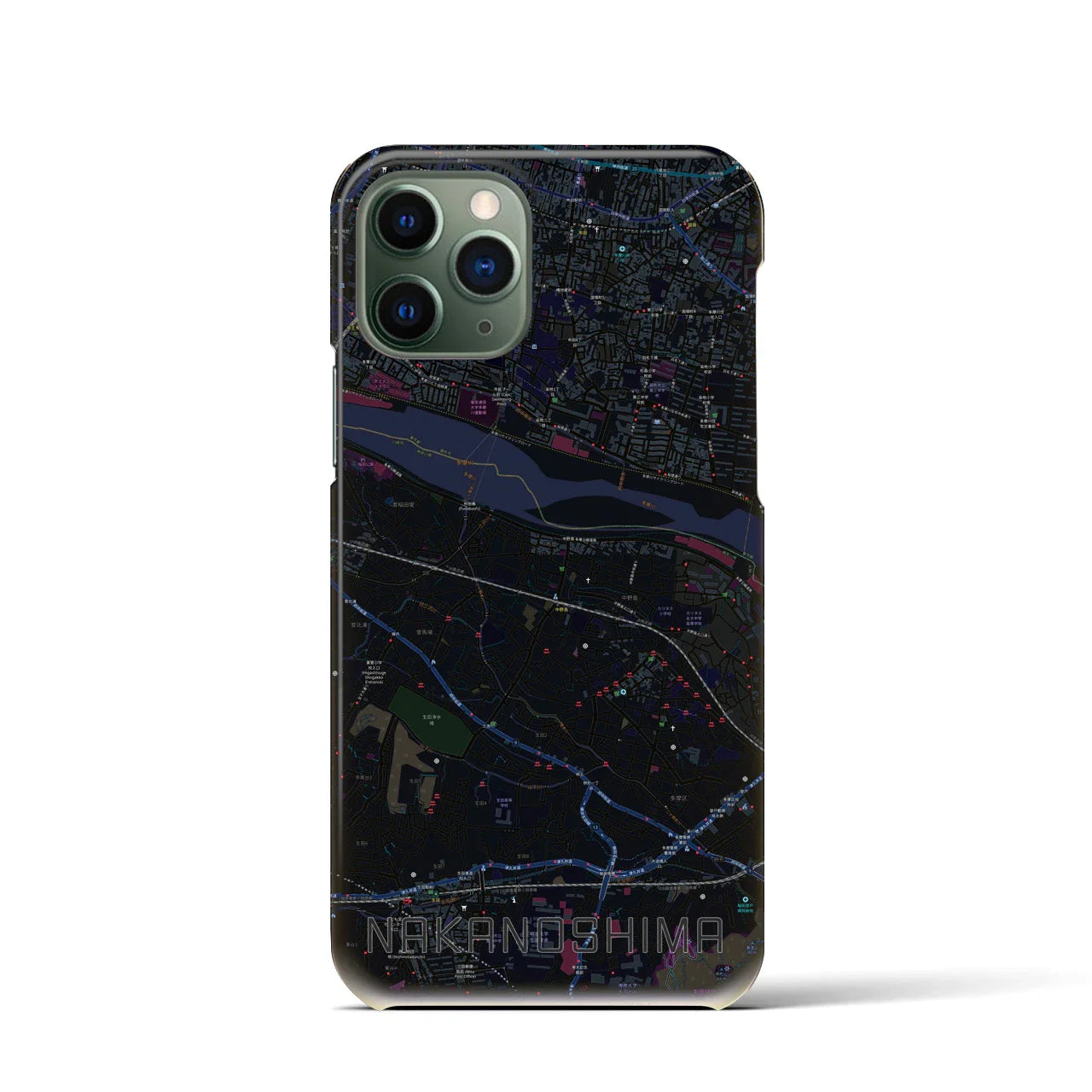 【中野島(神奈川県)】地図柄iPhoneケース(バックカバータイプ)