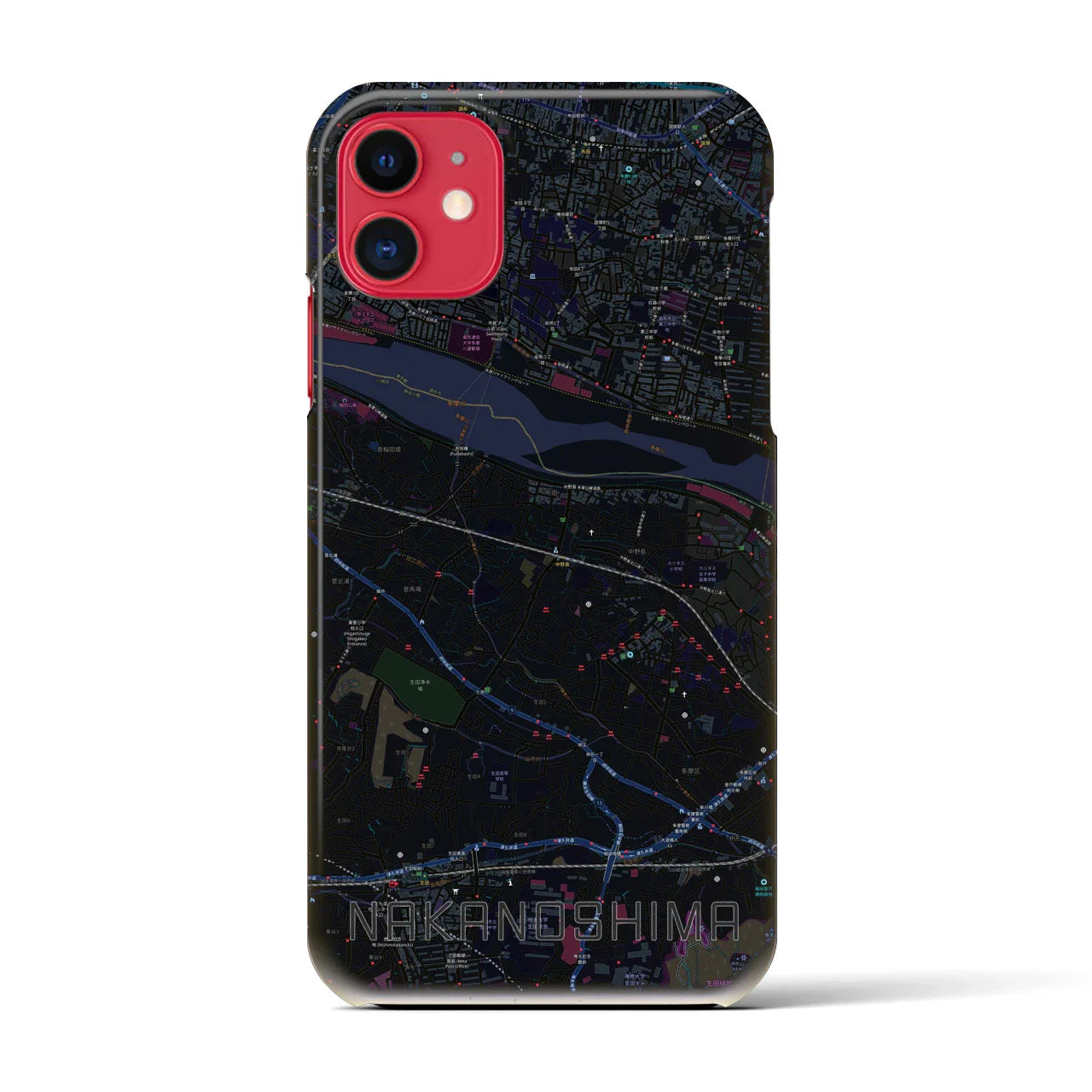 【中野島(神奈川県)】地図柄iPhoneケース(バックカバータイプ)