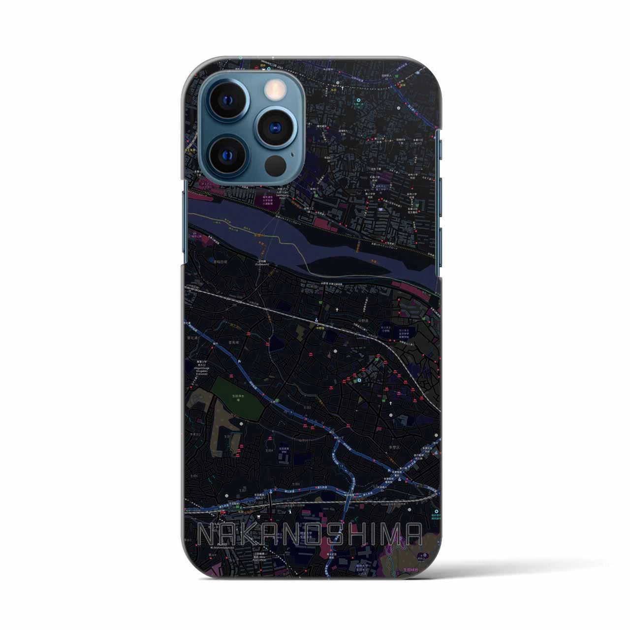 【中野島(神奈川県)】地図柄iPhoneケース(バックカバータイプ)