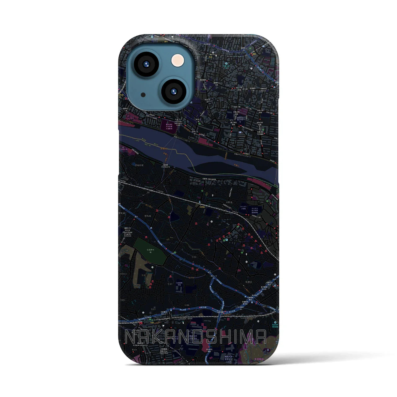 【中野島(神奈川県)】地図柄iPhoneケース(バックカバータイプ)