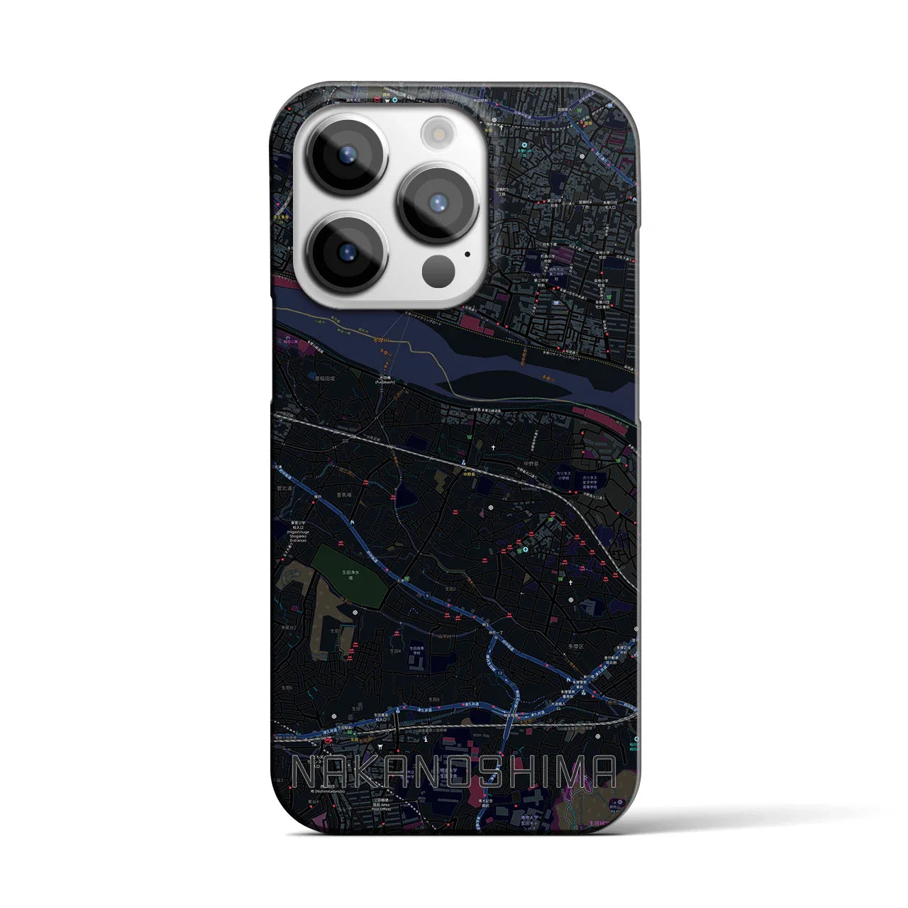 【中野島(神奈川県)】地図柄iPhoneケース(バックカバータイプ)
