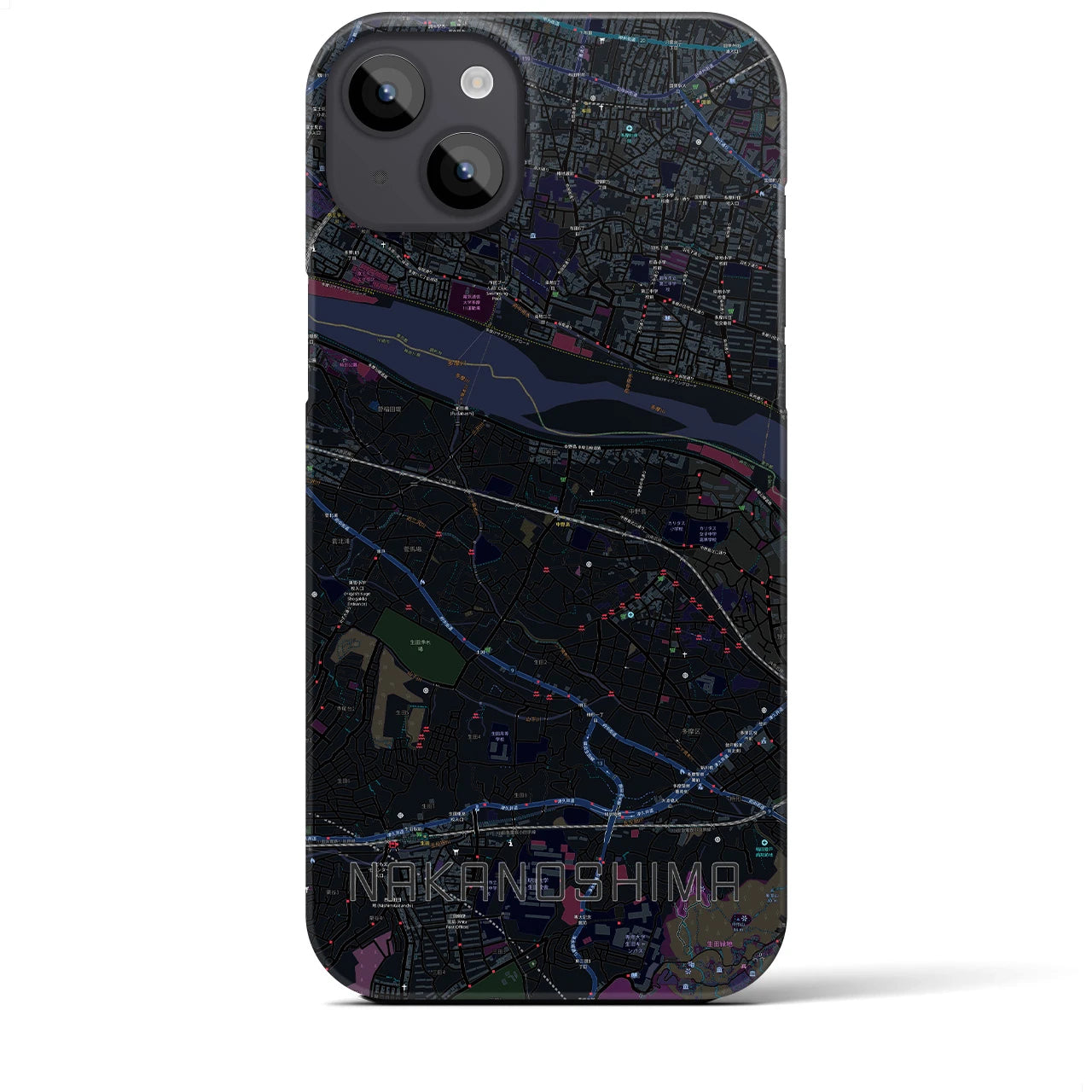 【中野島(神奈川県)】地図柄iPhoneケース(バックカバータイプ)