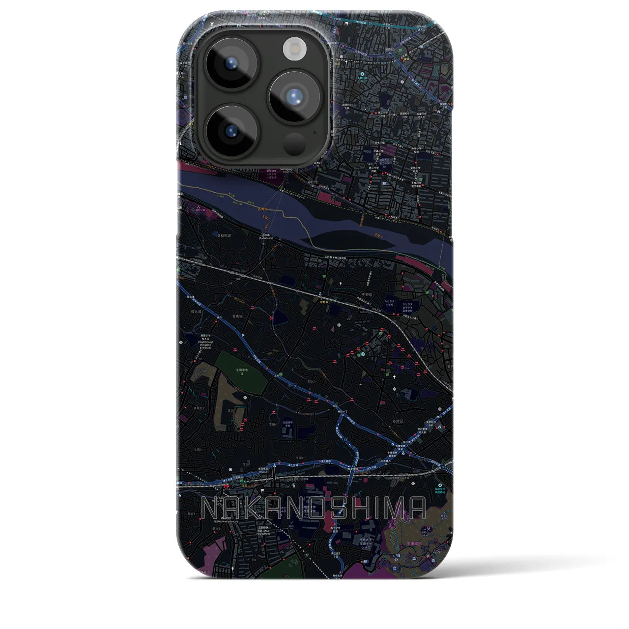 【中野島(神奈川県)】地図柄iPhoneケース(バックカバータイプ)