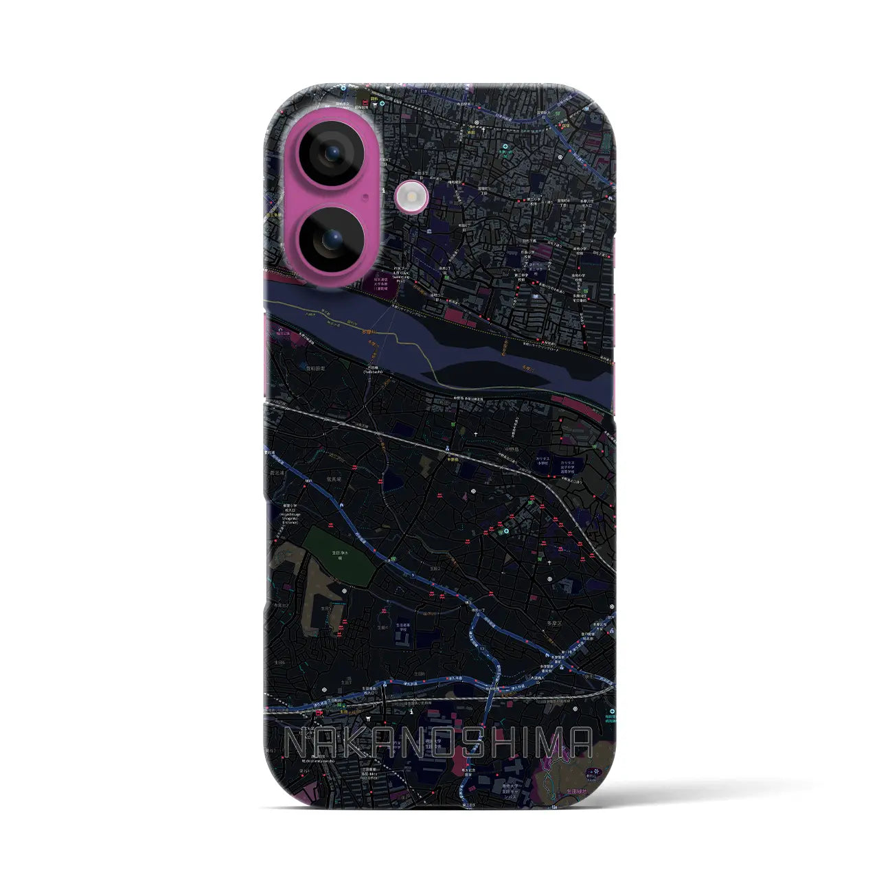 【中野島(神奈川県)】地図柄iPhoneケース(バックカバータイプ)