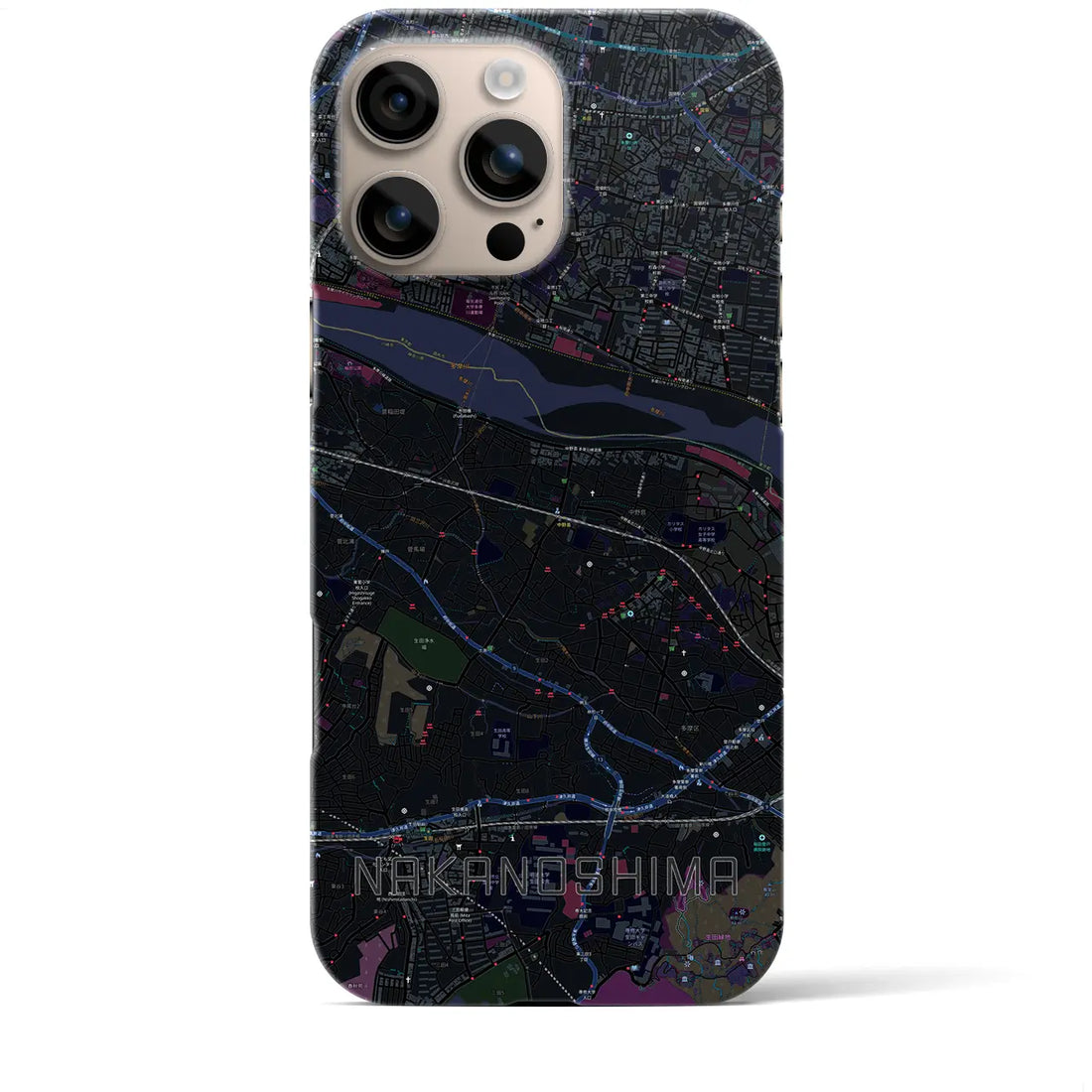 【中野島(神奈川県)】地図柄iPhoneケース(バックカバータイプ)