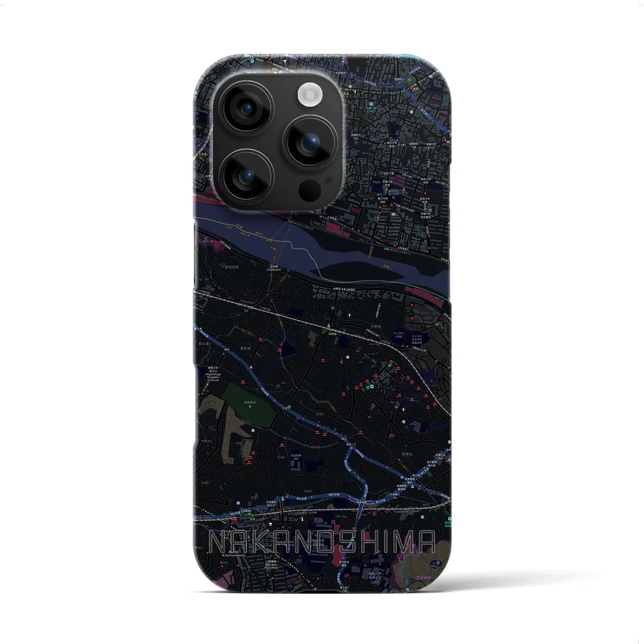 【中野島(神奈川県)】地図柄iPhoneケース(バックカバータイプ)