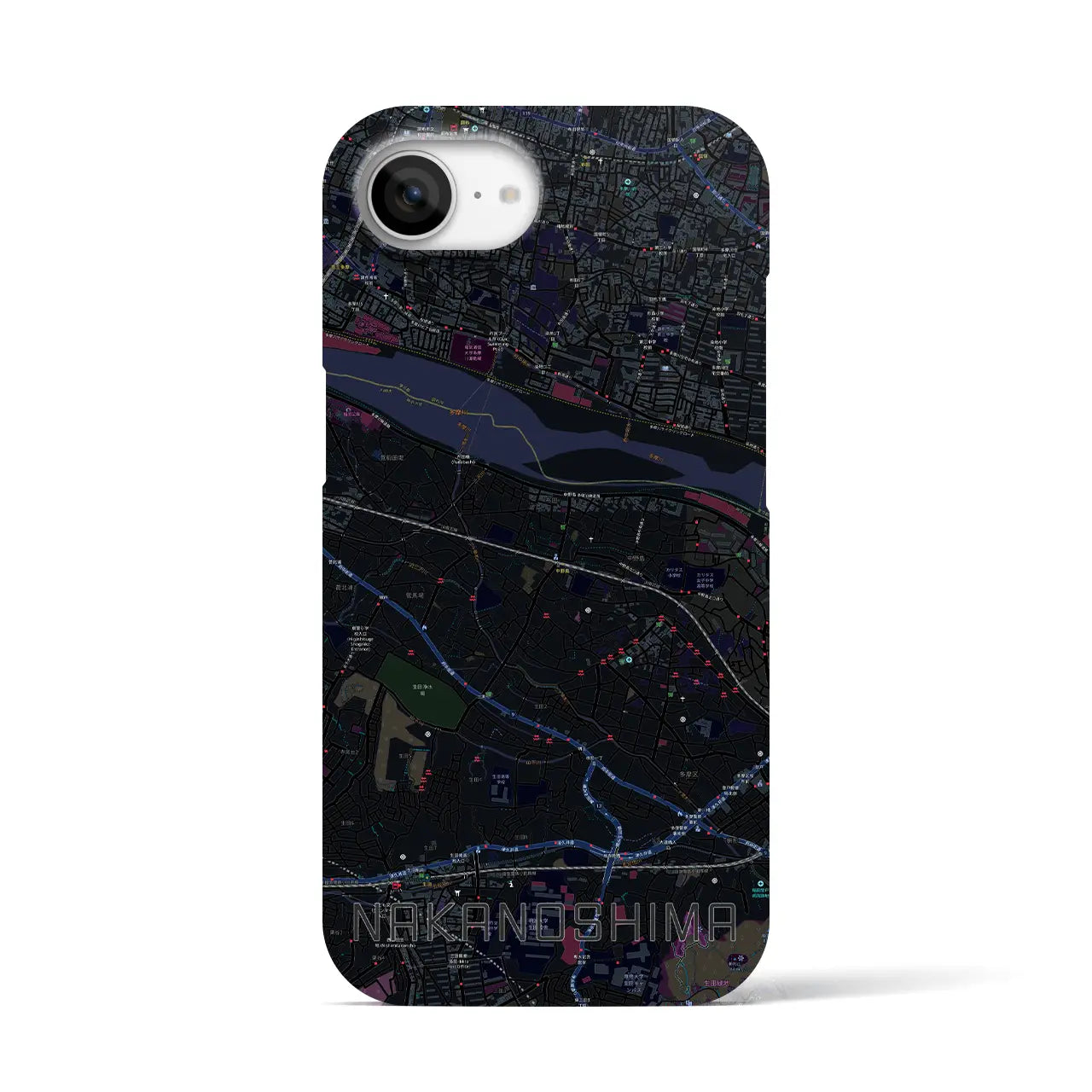 【中野島(神奈川県)】地図柄iPhoneケース(バックカバータイプ)