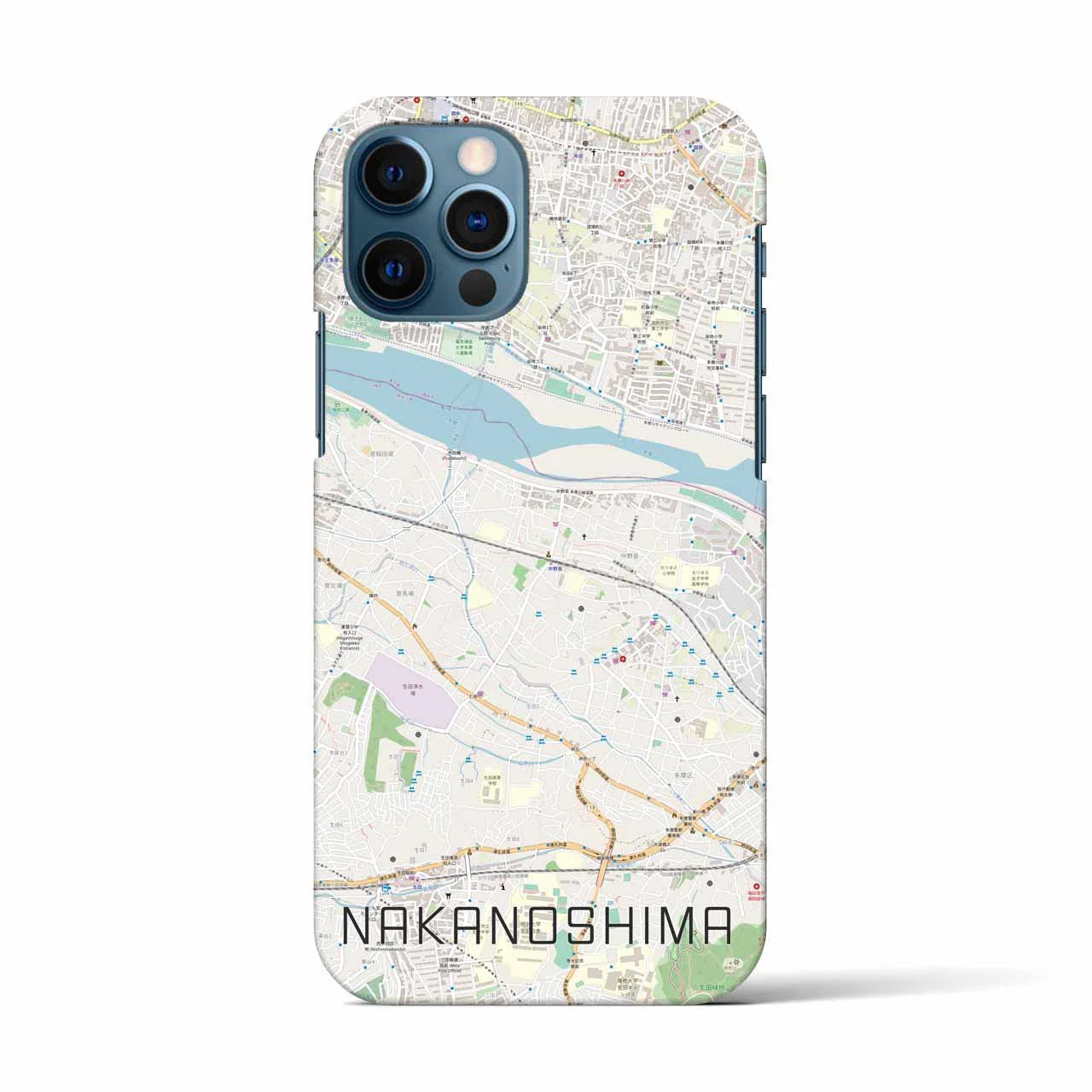 【中野島(神奈川県)】地図柄iPhoneケース(バックカバータイプ)