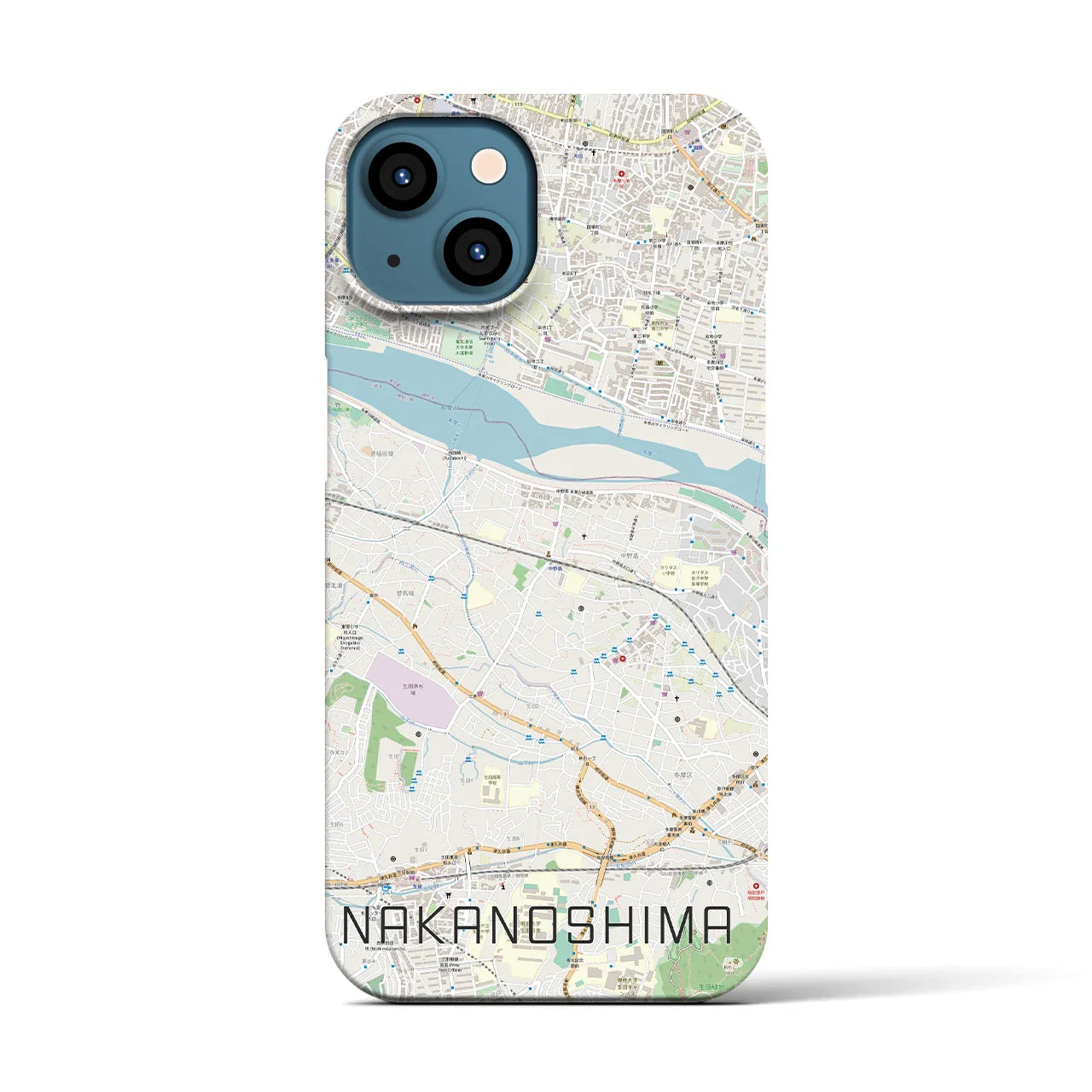 【中野島(神奈川県)】地図柄iPhoneケース(バックカバータイプ)