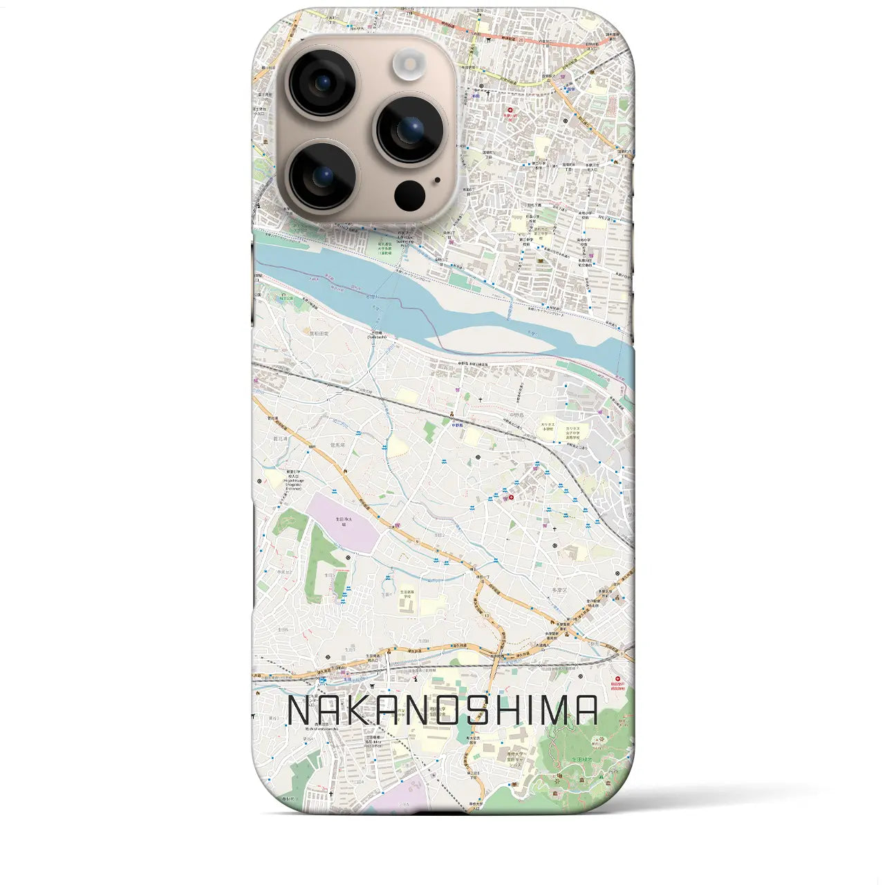 【中野島(神奈川県)】地図柄iPhoneケース(バックカバータイプ)