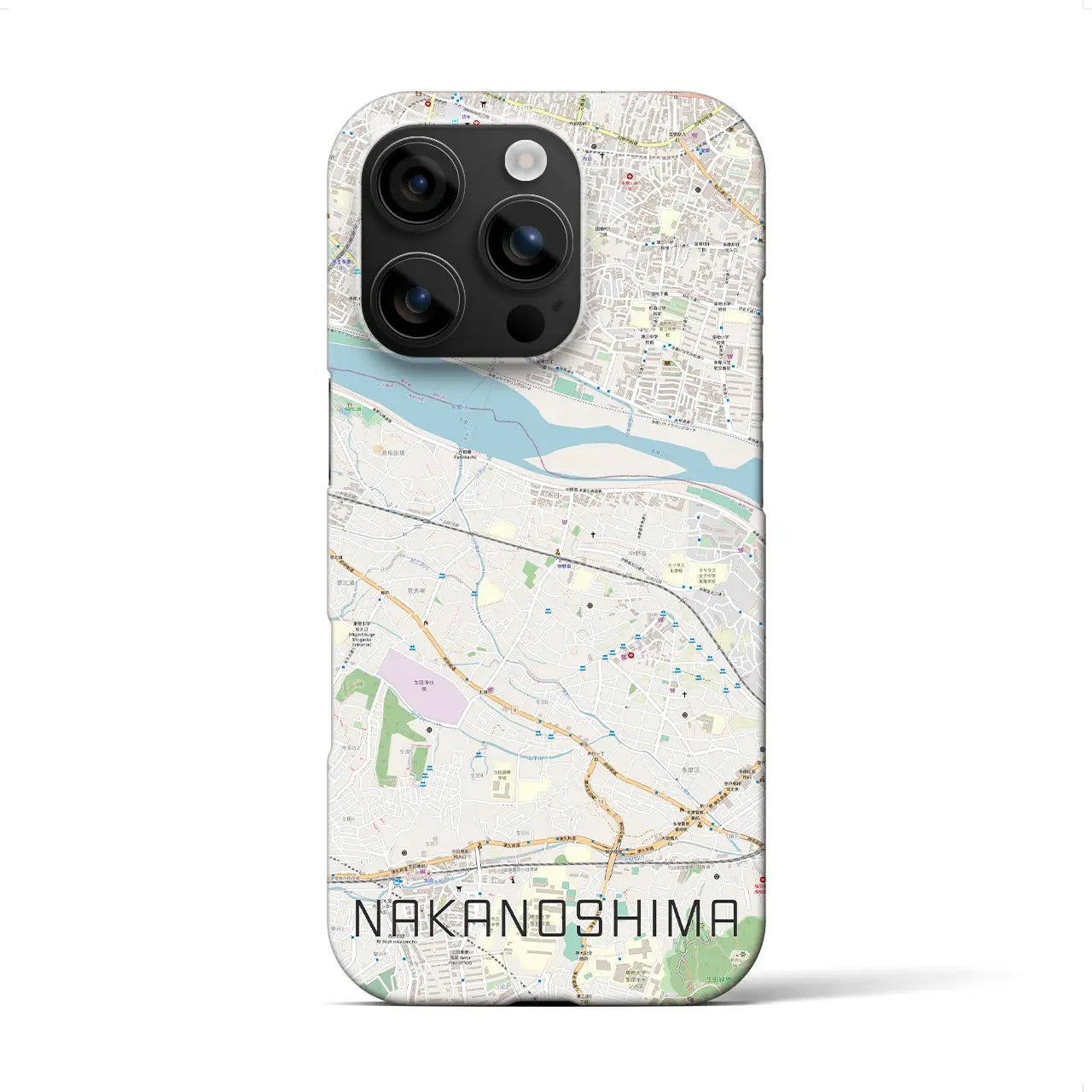 【中野島(神奈川県)】地図柄iPhoneケース(バックカバータイプ)