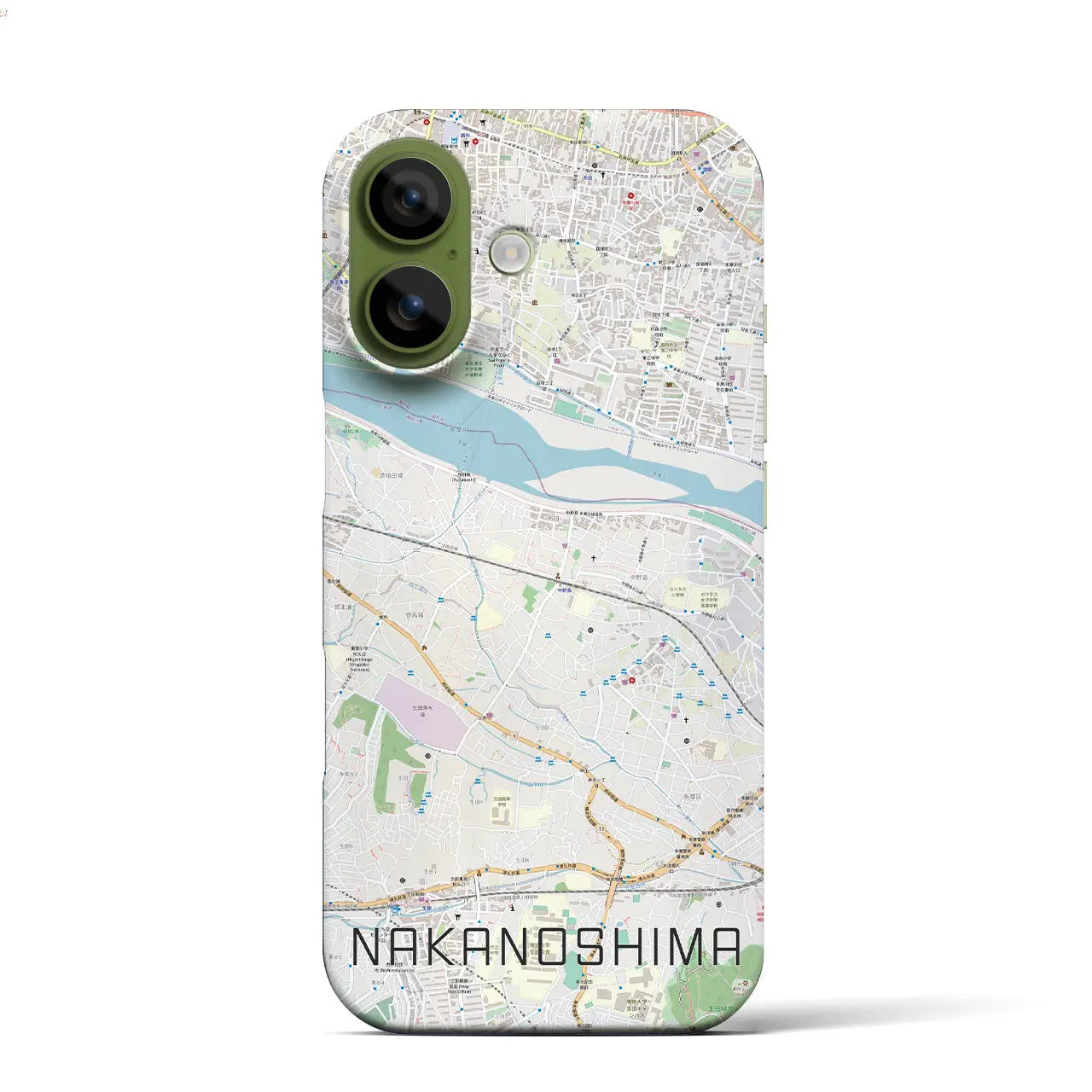 【中野島(神奈川県)】地図柄iPhoneケース(バックカバータイプ)