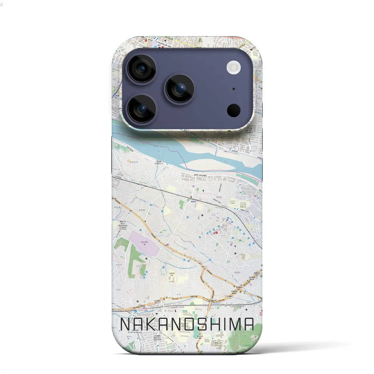 【中野島(神奈川県)】地図柄iPhoneケース(バックカバータイプ)