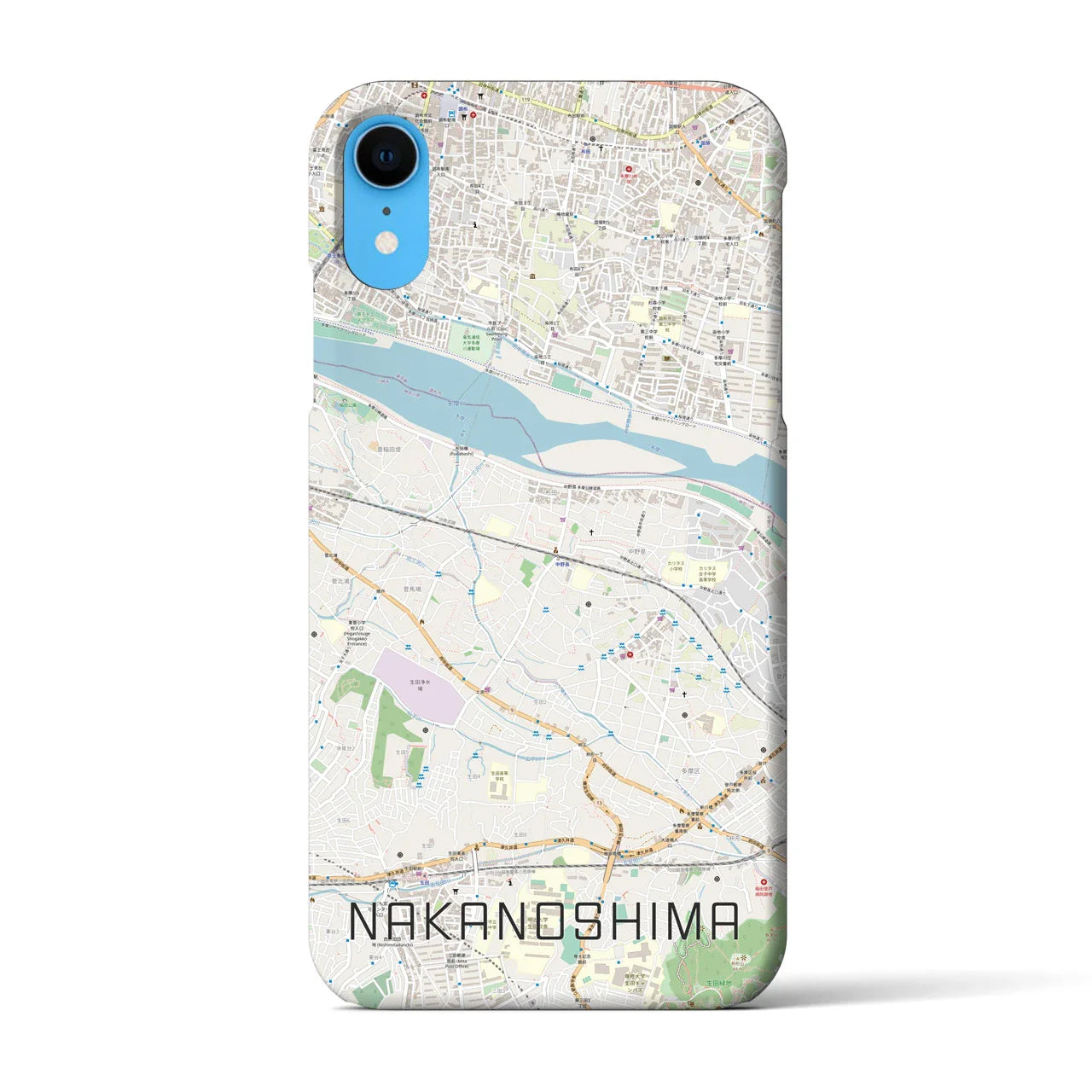 【中野島(神奈川県)】地図柄iPhoneケース(バックカバータイプ)