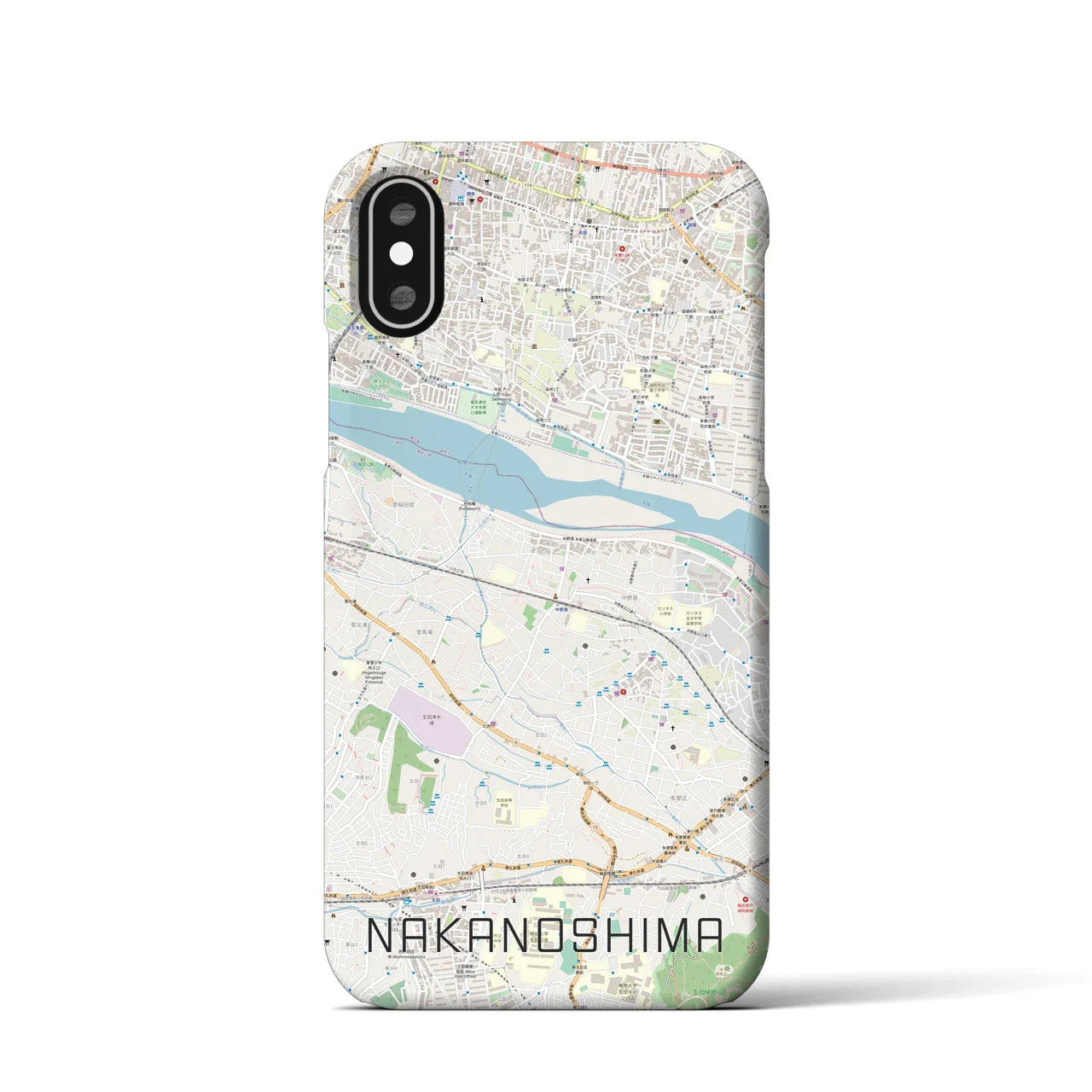 【中野島(神奈川県)】地図柄iPhoneケース(バックカバータイプ)