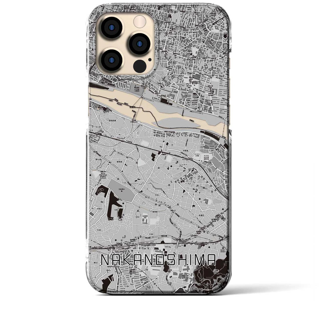 【中野島(神奈川県)】地図柄iPhoneケース(クリアタイプ)