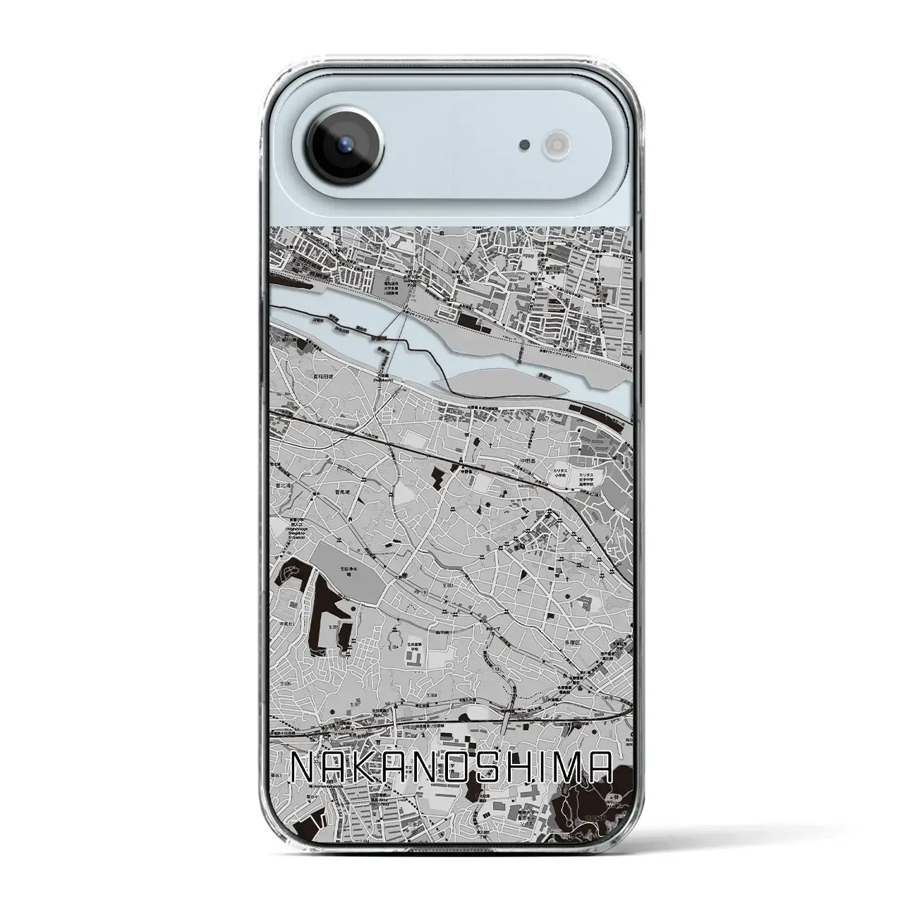【中野島(神奈川県)】地図柄iPhoneケース(クリアタイプ)
