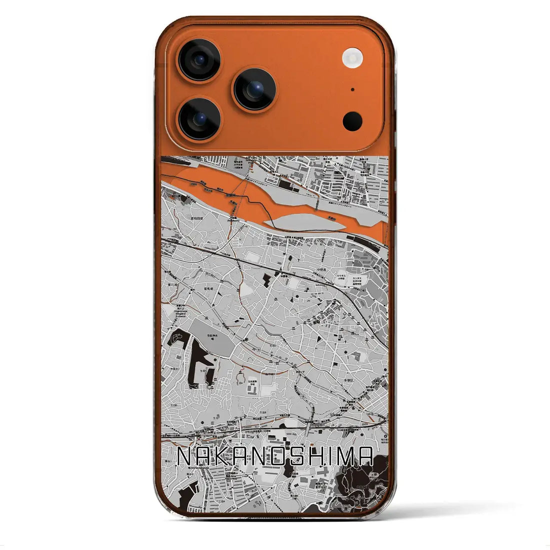 【中野島(神奈川県)】地図柄iPhoneケース(クリアタイプ)