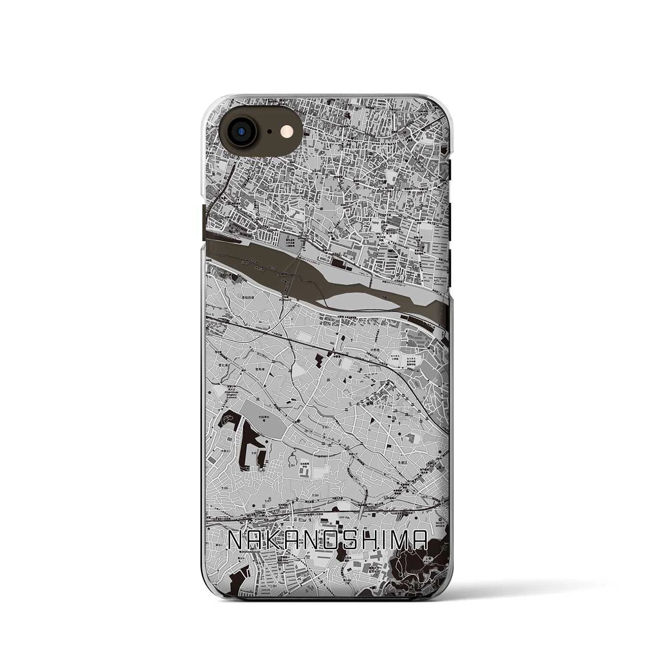 【中野島(神奈川県)】地図柄iPhoneケース(クリアタイプ)
