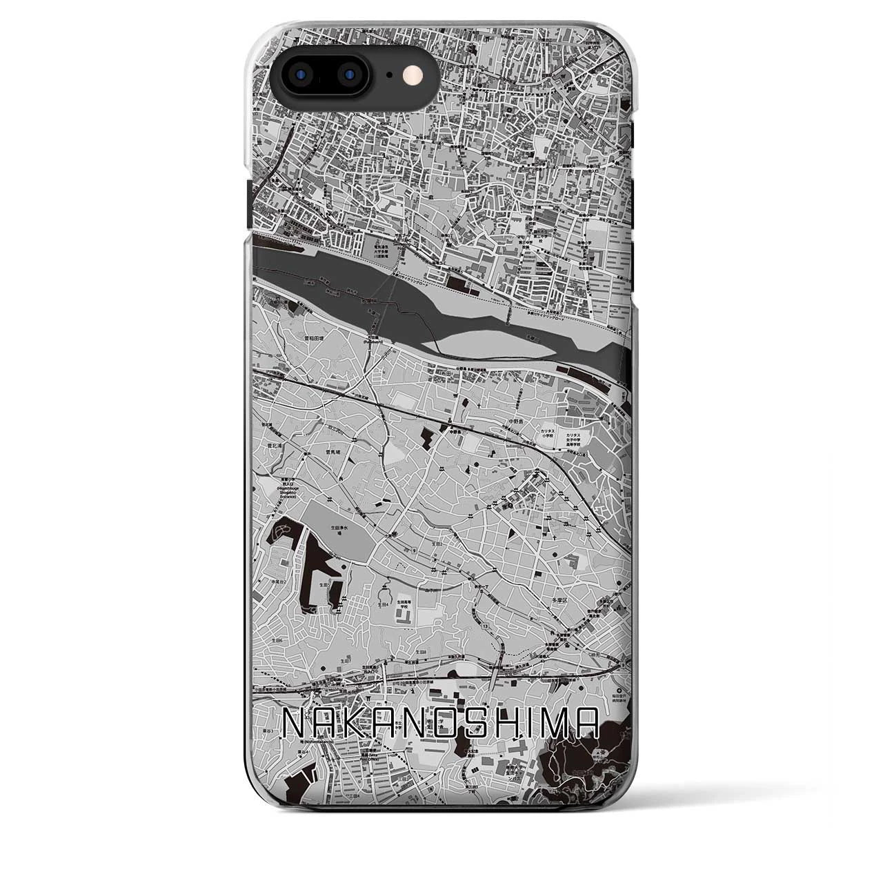 【中野島(神奈川県)】地図柄iPhoneケース(クリアタイプ)
