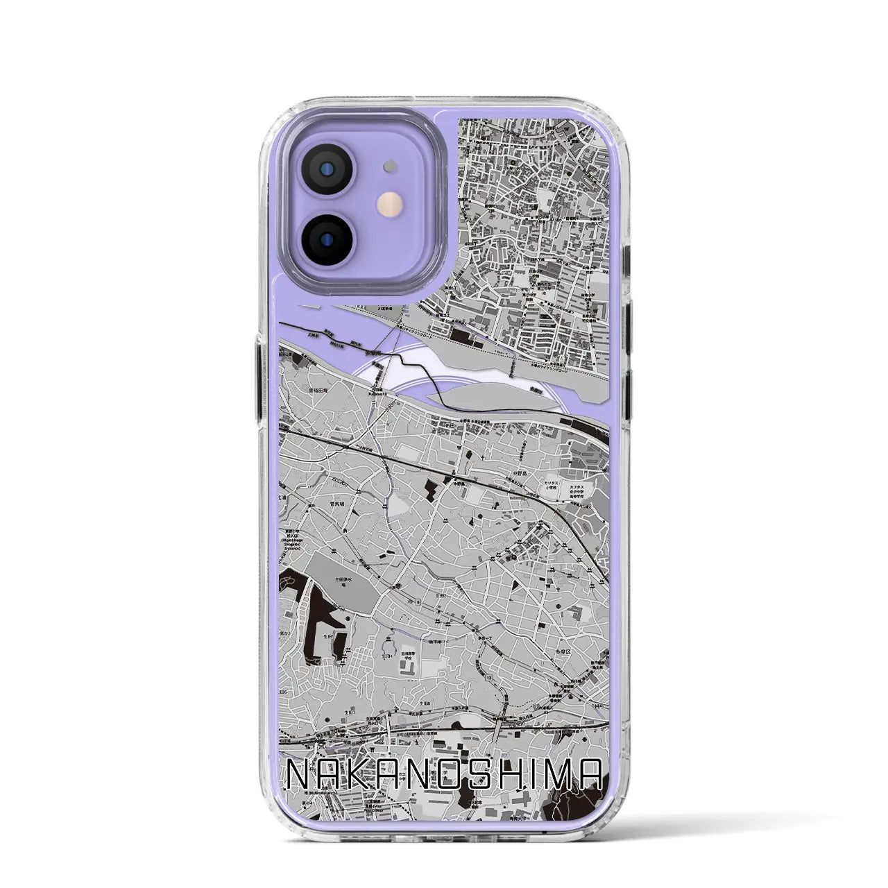 【中野島(神奈川県)】地図柄iPhoneケース(MagSafeタイプ)