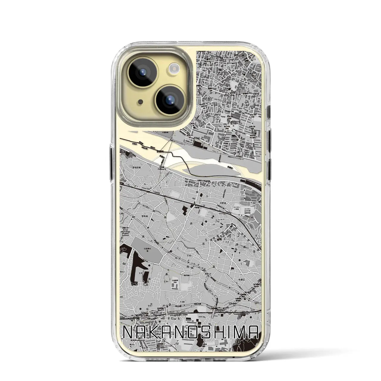 【中野島(神奈川県)】地図柄iPhoneケース(MagSafeタイプ)