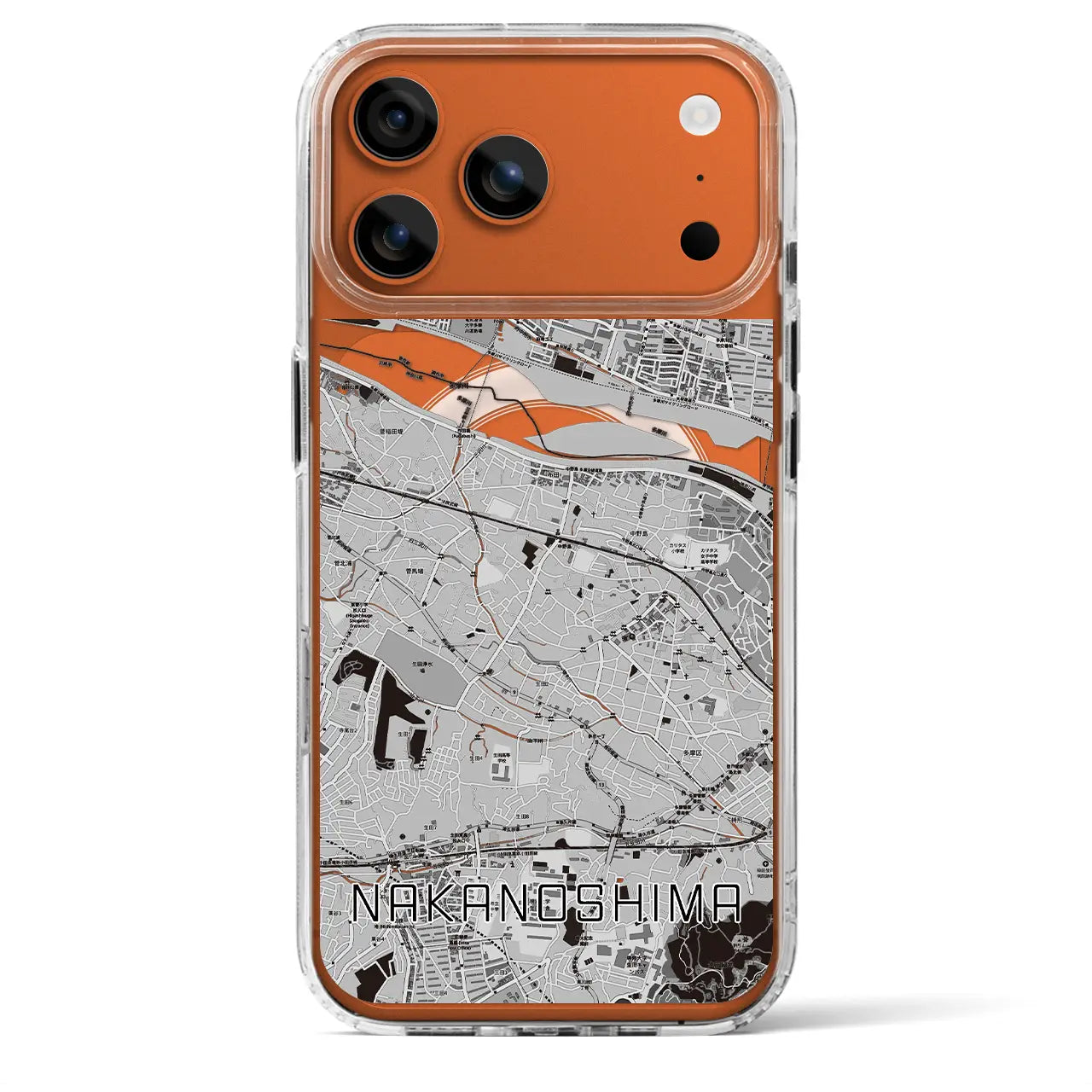 【中野島(神奈川県)】地図柄iPhoneケース(MagSafeタイプ)