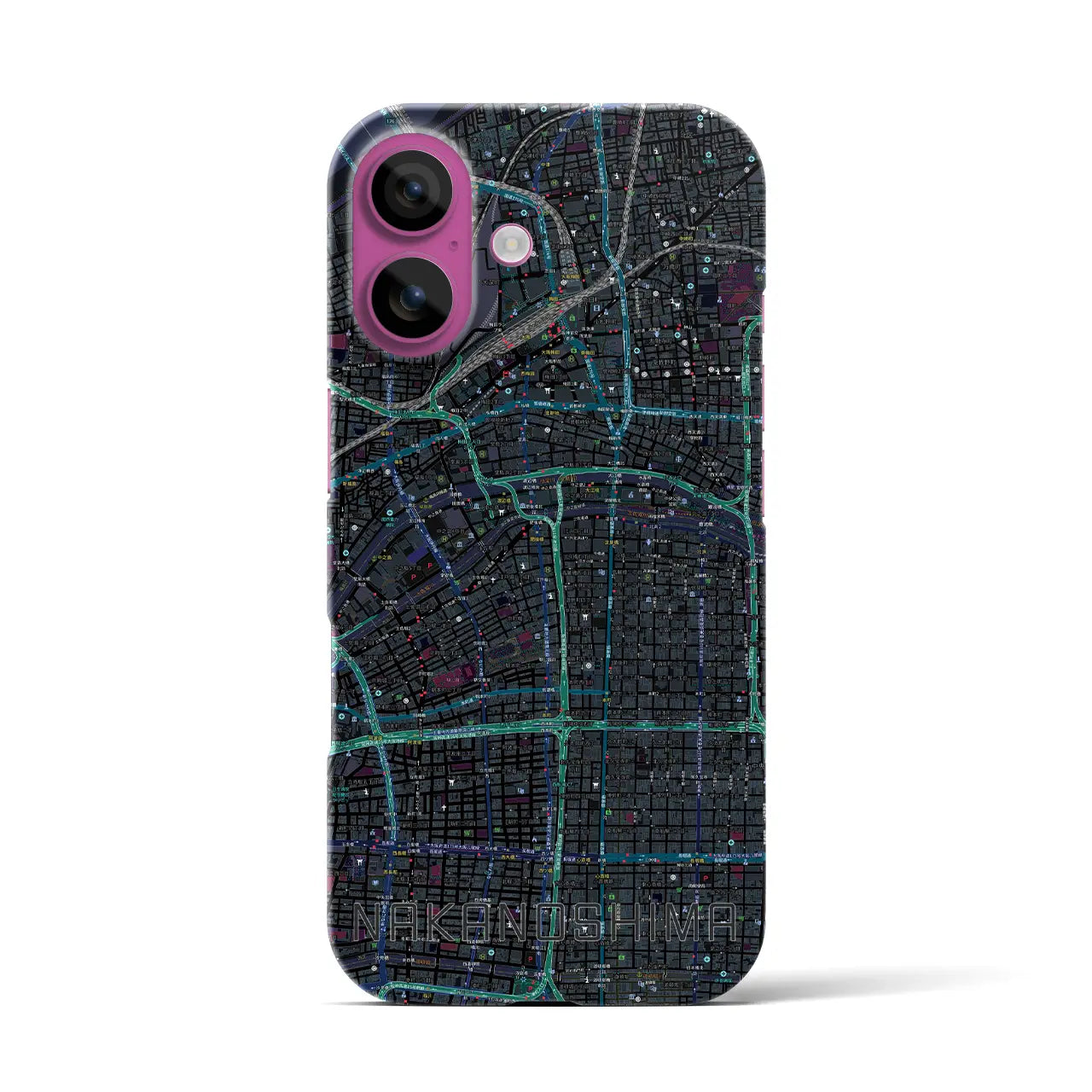 【中之島(大阪府)】地図柄iPhoneケース(バックカバータイプ)