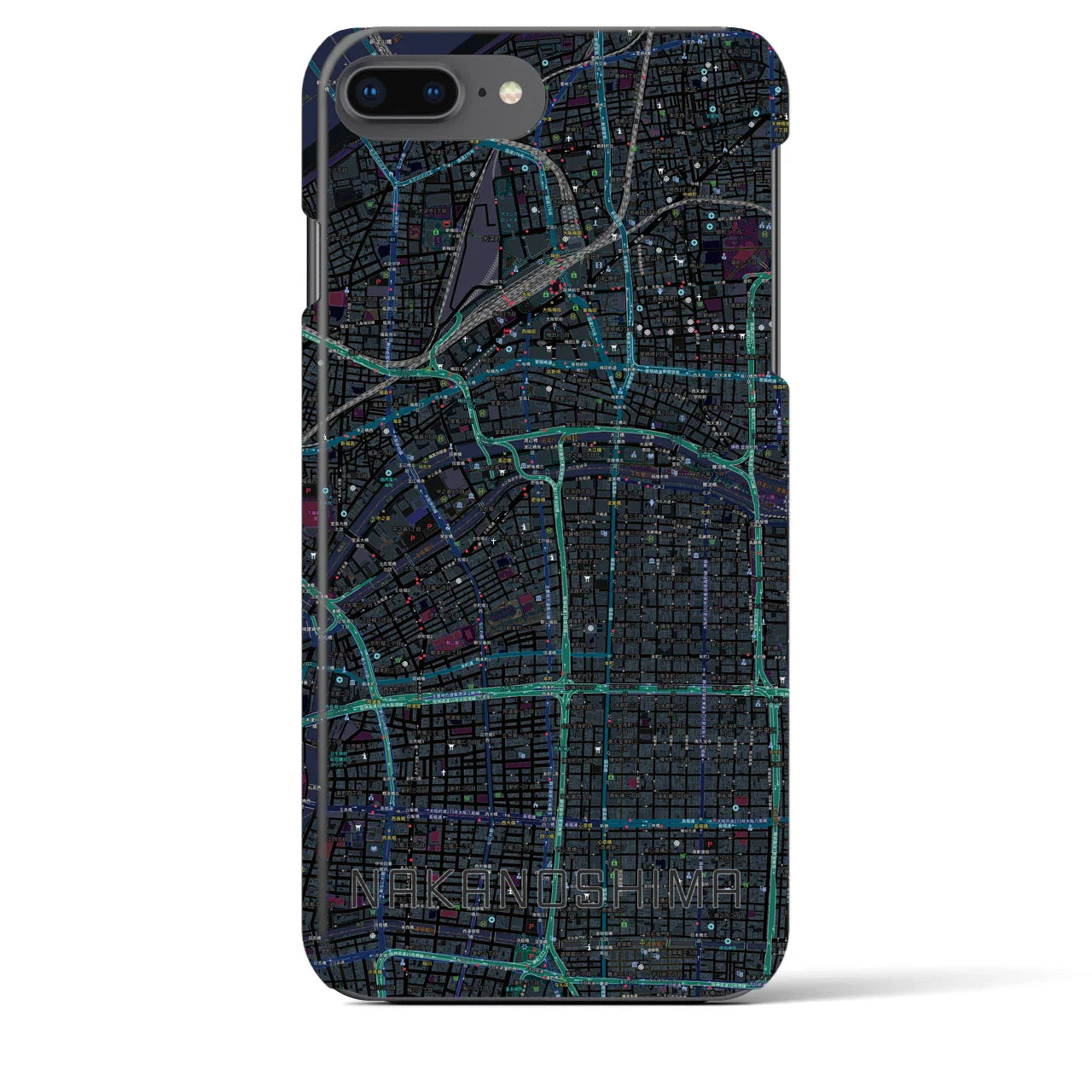 【中之島(大阪府)】地図柄iPhoneケース(バックカバータイプ)