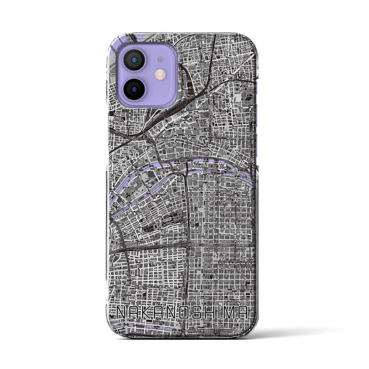 【中之島(大阪府)】地図柄iPhoneケース(クリアタイプ)