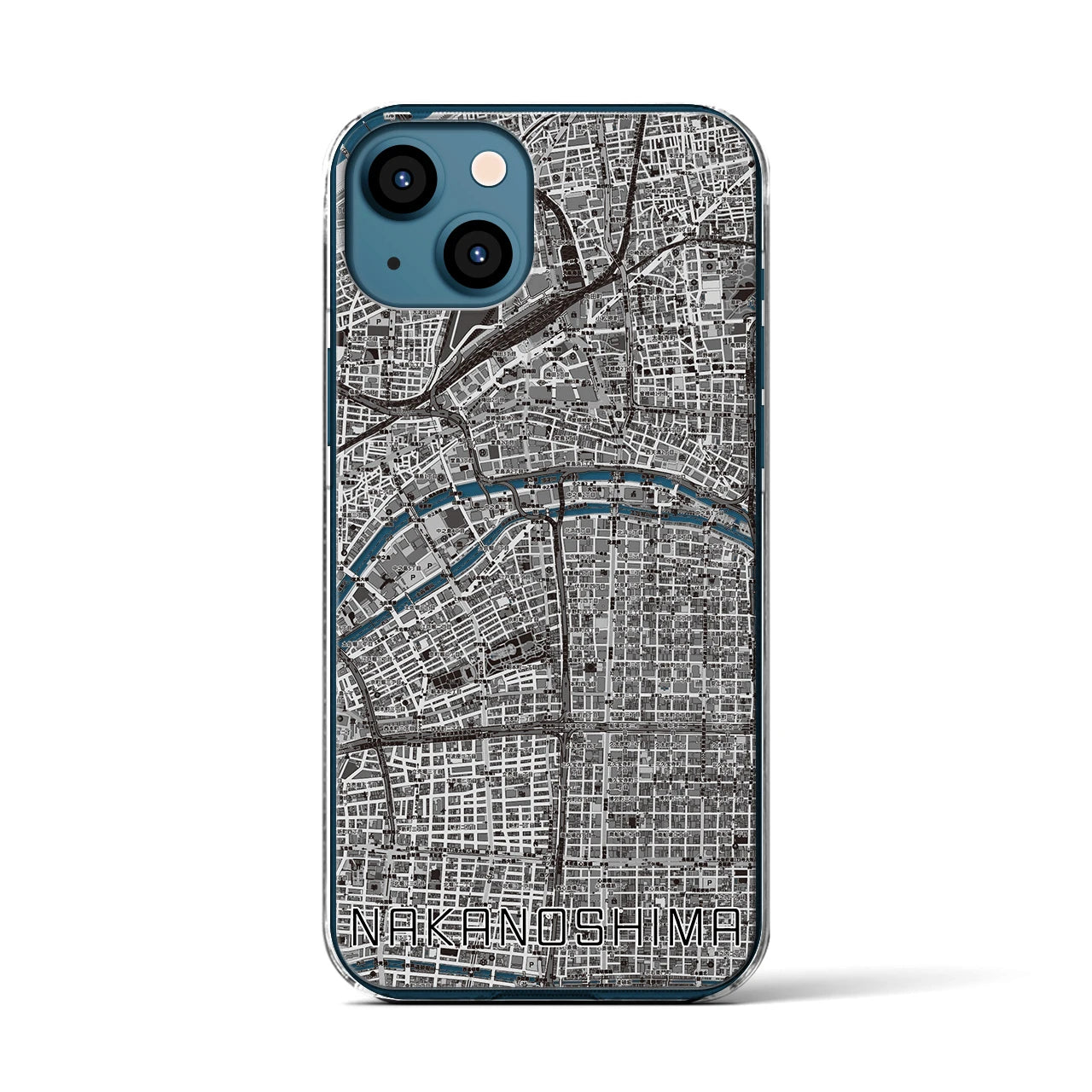 【中之島(大阪府)】地図柄iPhoneケース(クリアタイプ)