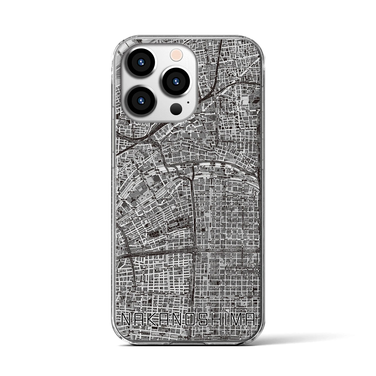 【中之島(大阪府)】地図柄iPhoneケース(クリアタイプ)