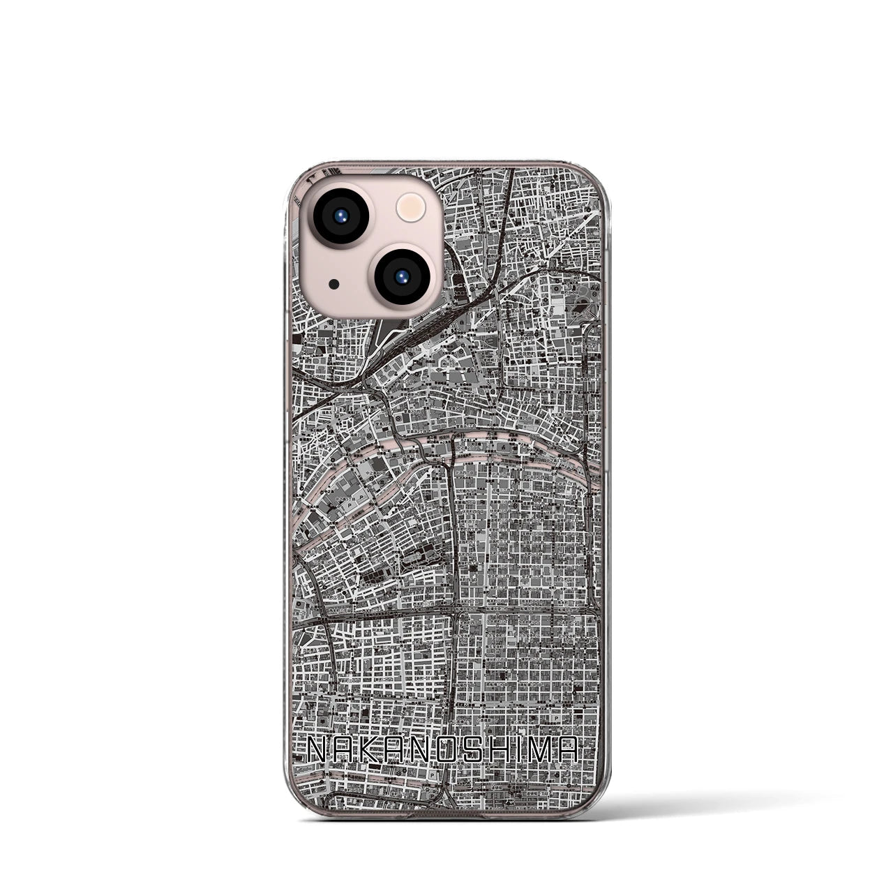 【中之島(大阪府)】地図柄iPhoneケース(クリアタイプ)