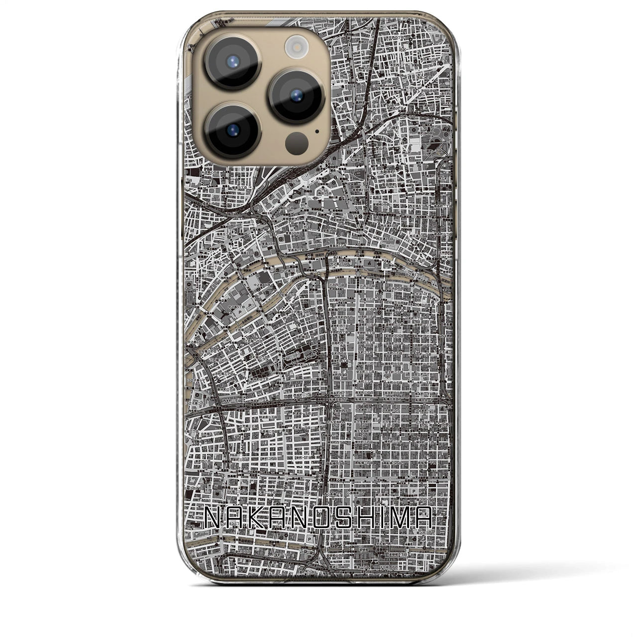 【中之島(大阪府)】地図柄iPhoneケース(クリアタイプ)