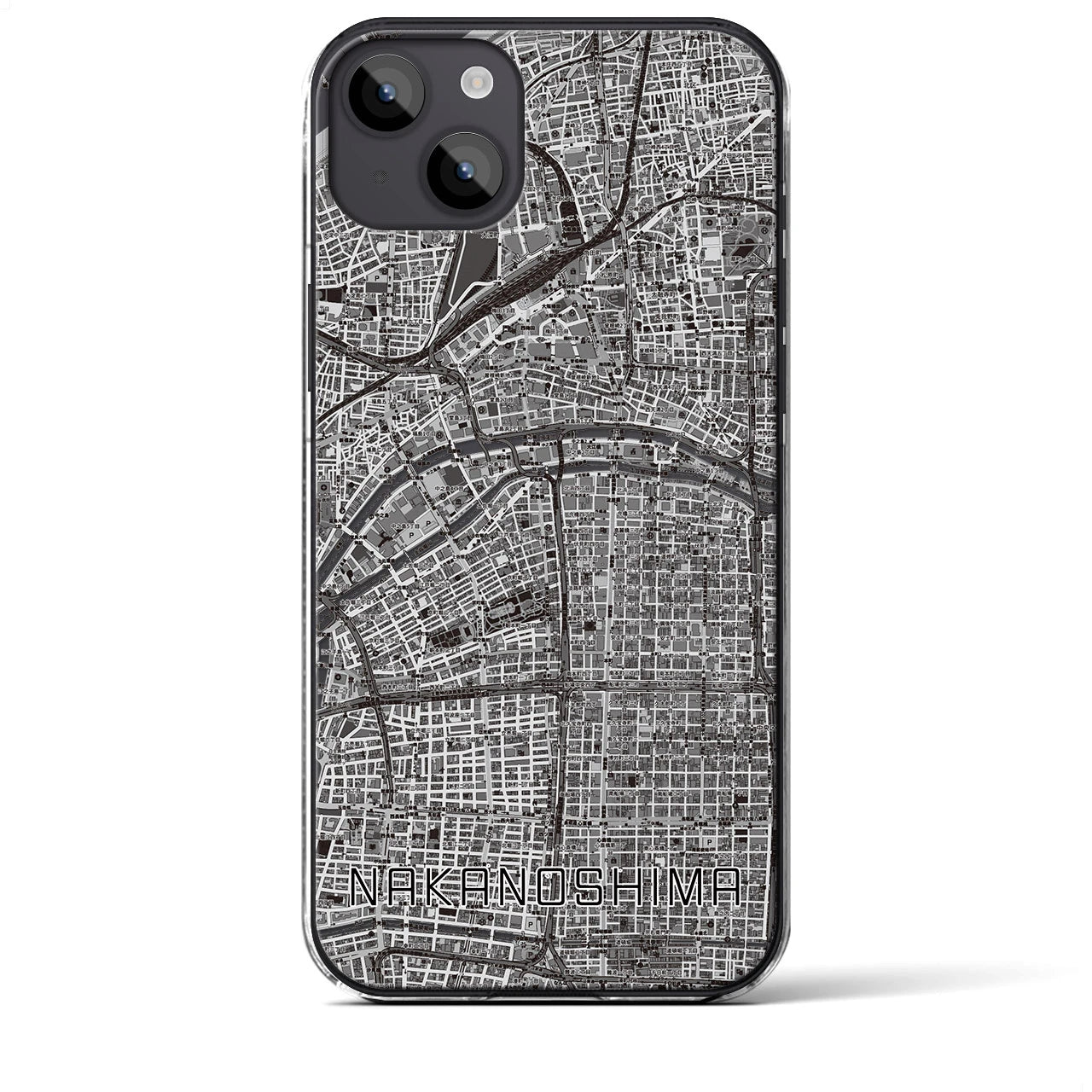 【中之島(大阪府)】地図柄iPhoneケース(クリアタイプ)