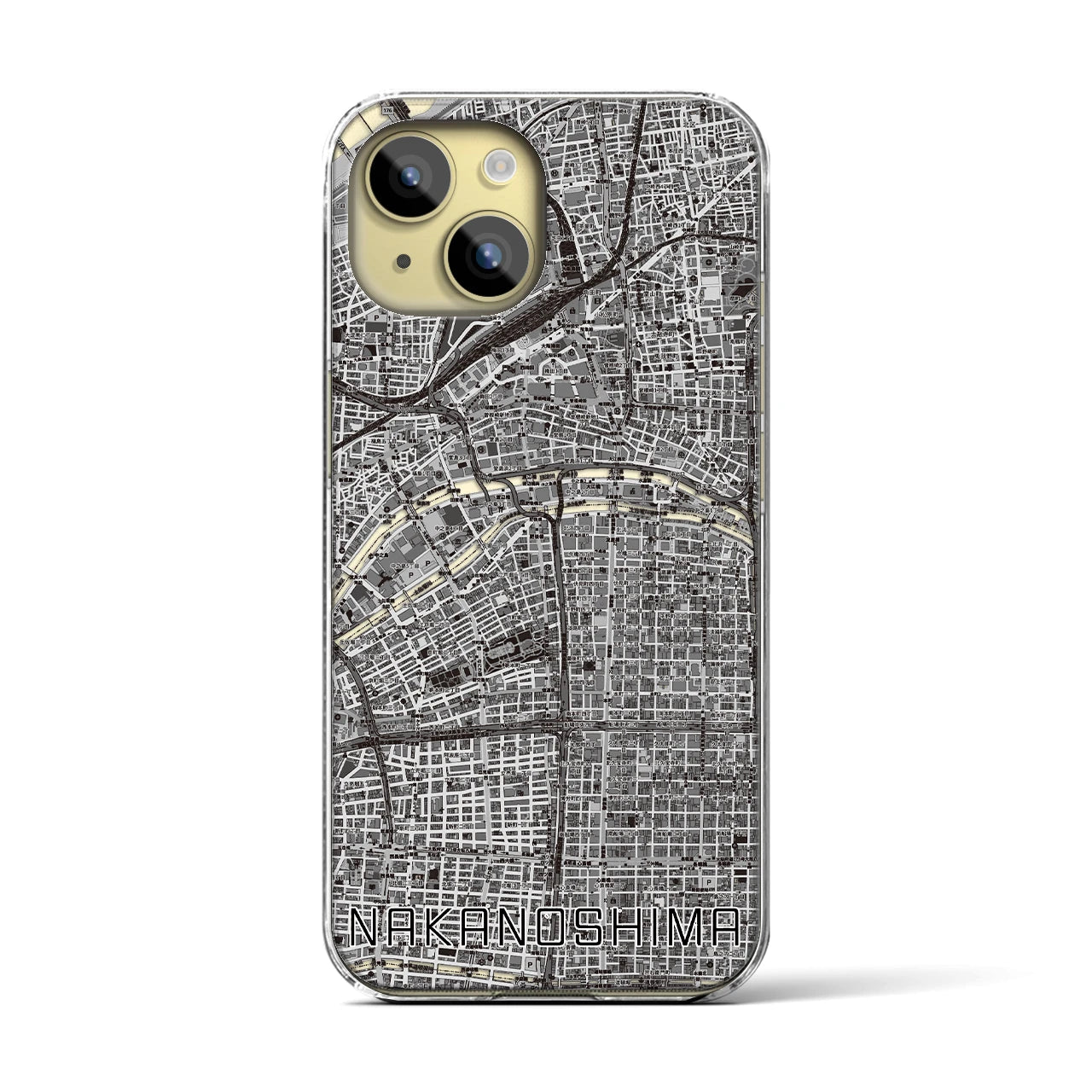 【中之島(大阪府)】地図柄iPhoneケース(クリアタイプ)