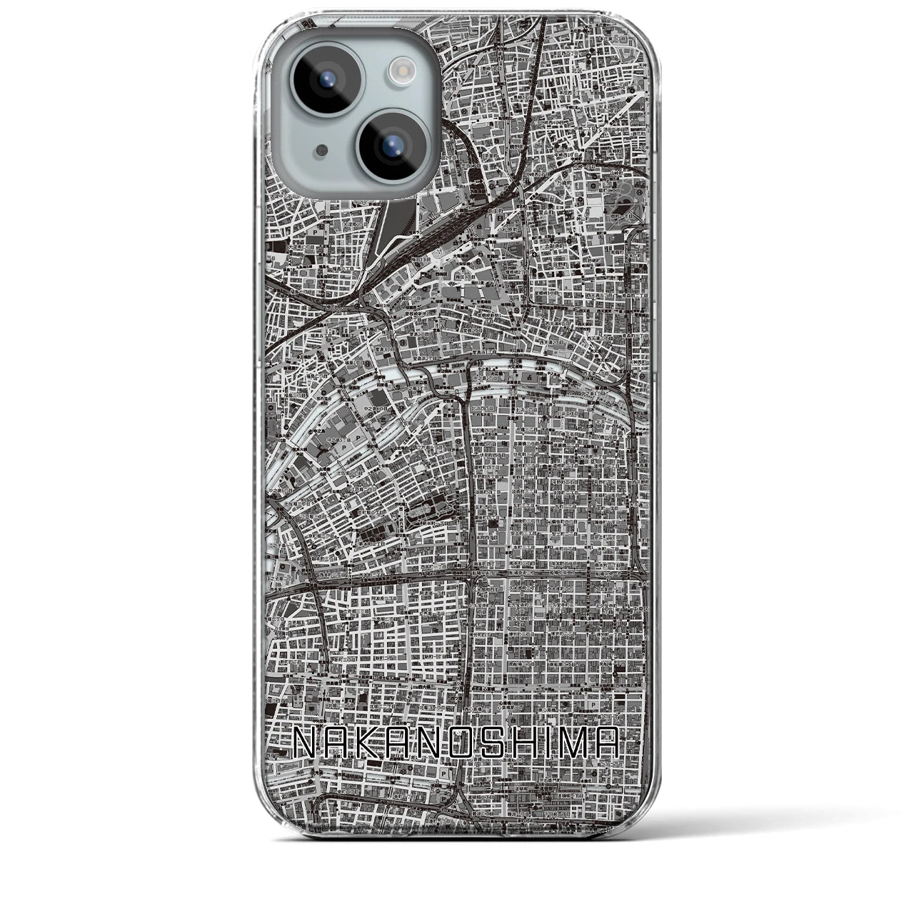 【中之島(大阪府)】地図柄iPhoneケース(クリアタイプ)