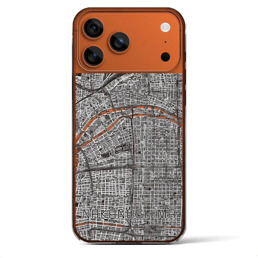 【中之島(大阪府)】地図柄iPhoneケース(クリアタイプ)