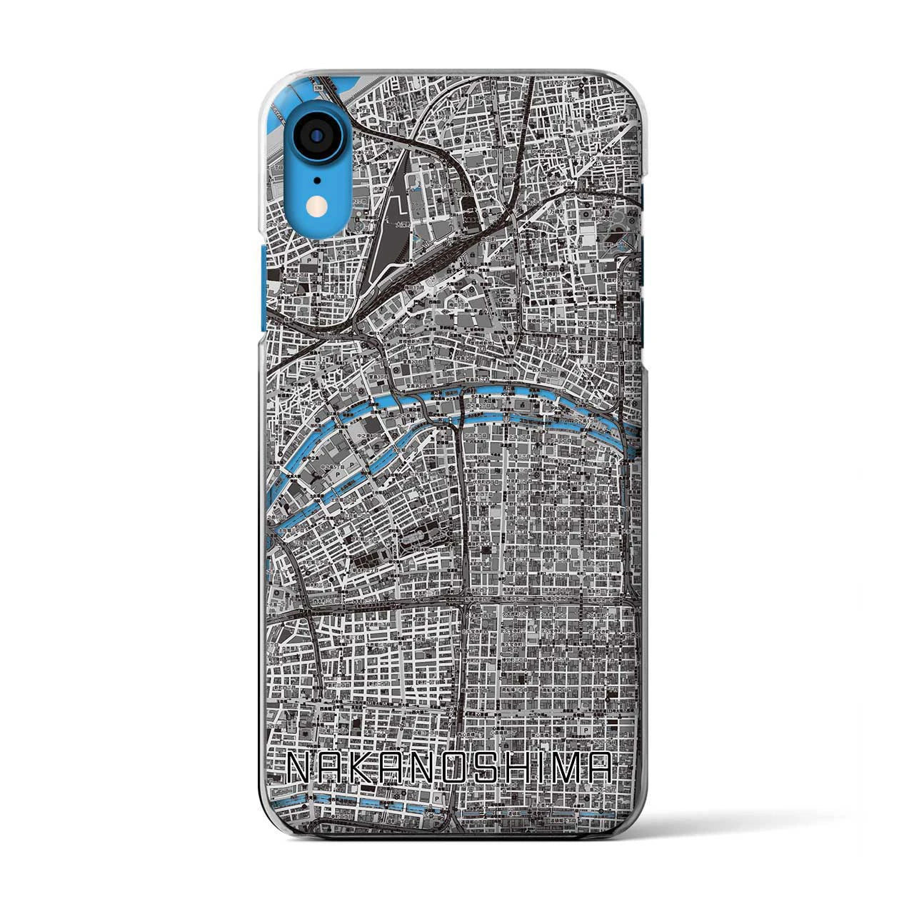 【中之島(大阪府)】地図柄iPhoneケース(クリアタイプ)