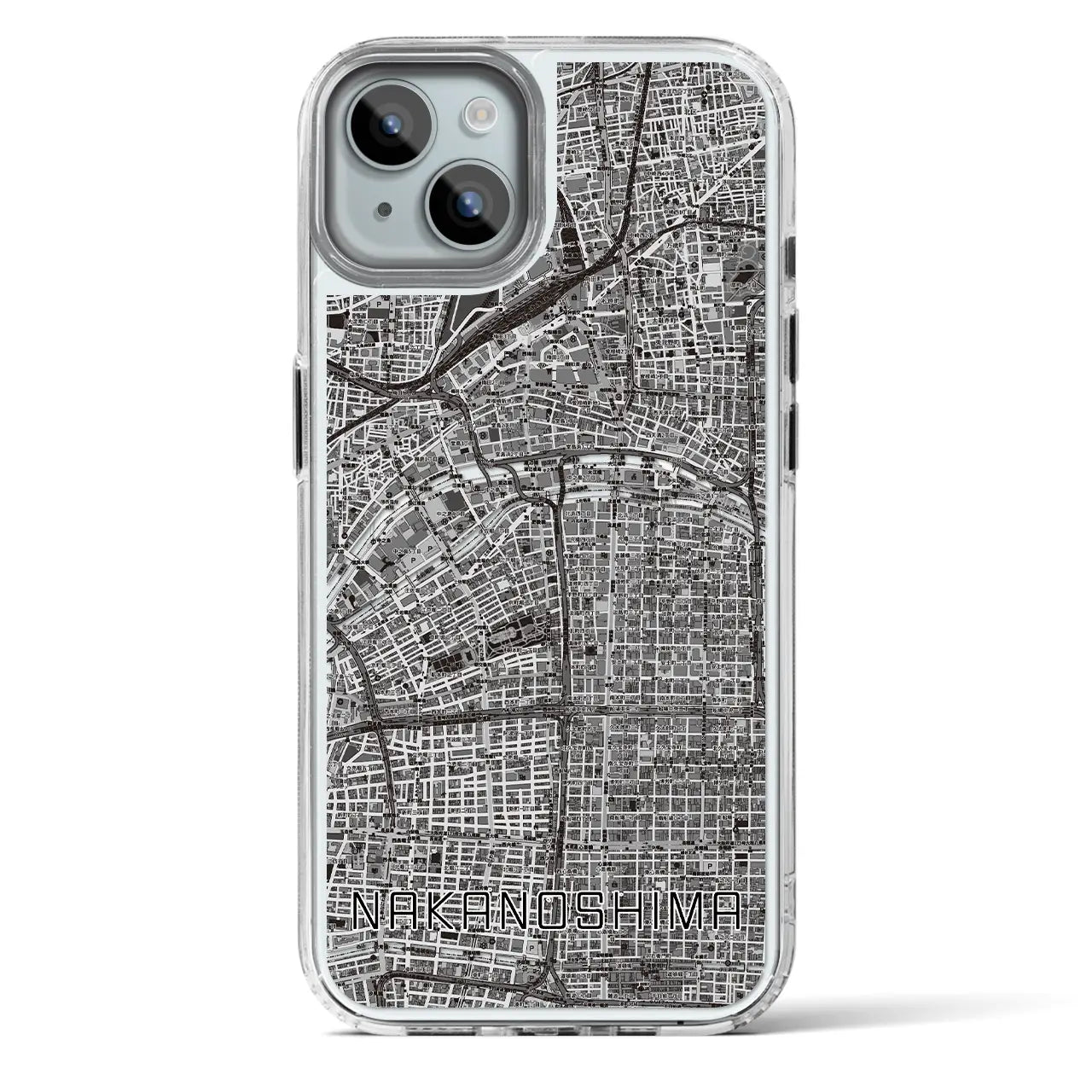 【中之島(大阪府)】地図柄iPhoneケース(MagSafeタイプ)