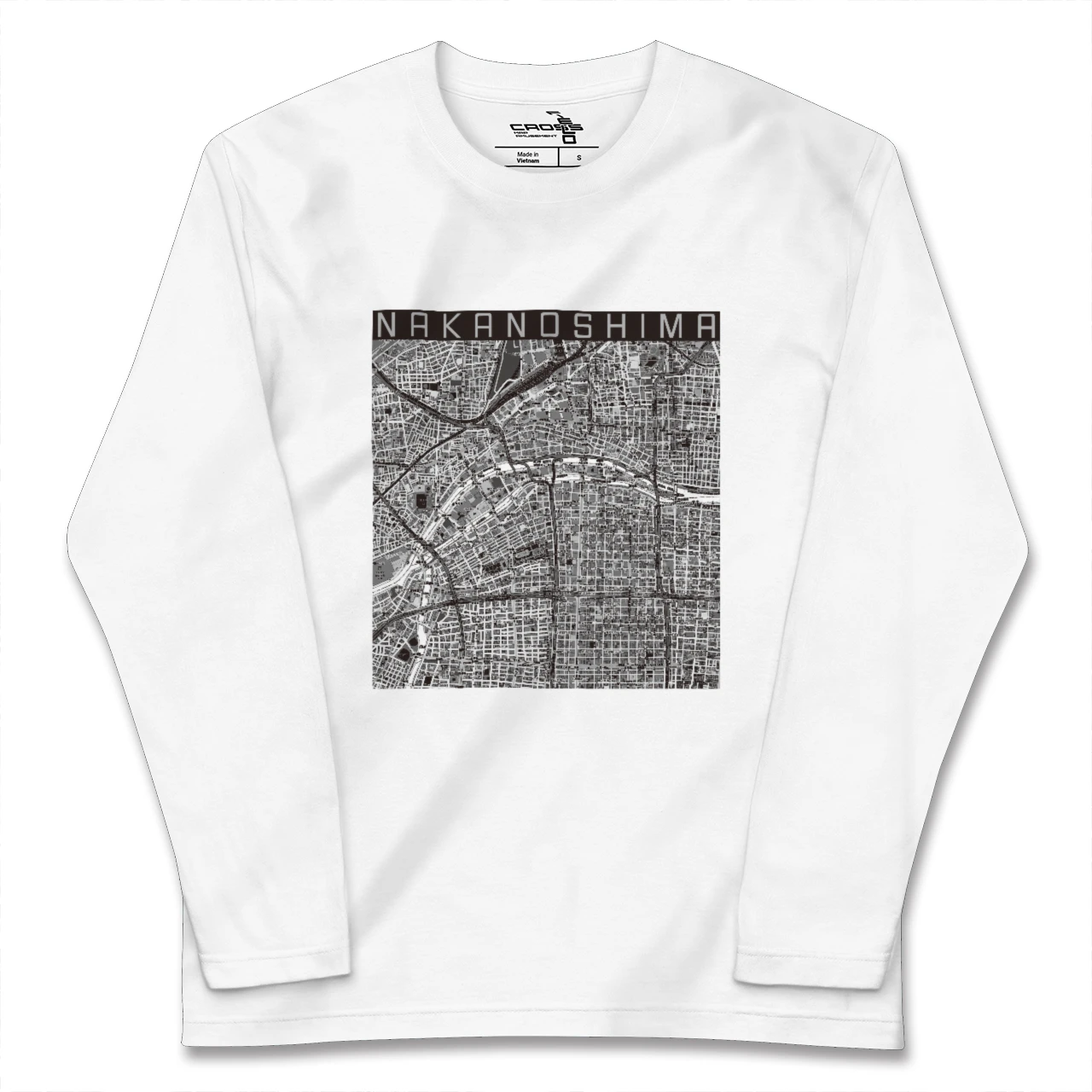 【中之島(大阪府)】地図柄ロングスリーブTシャツ