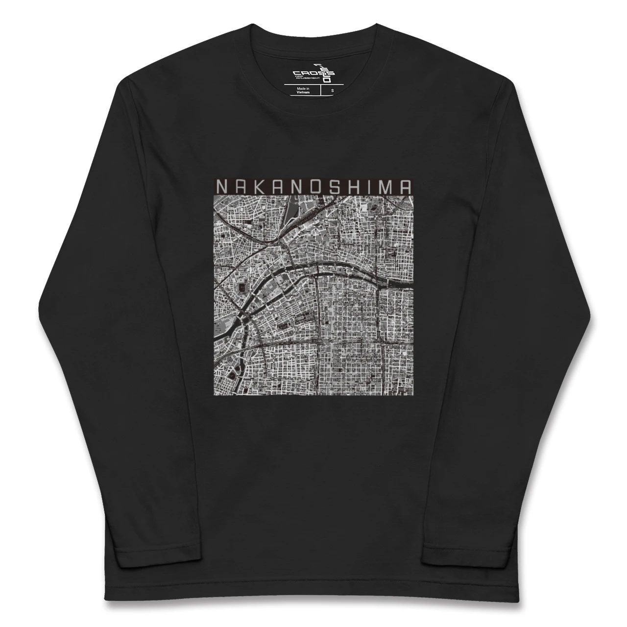 【中之島(大阪府)】地図柄ロングスリーブTシャツ