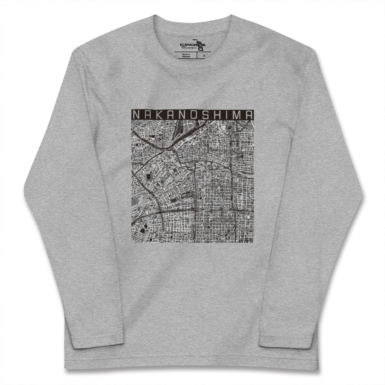 【中之島(大阪府)】地図柄ロングスリーブTシャツ