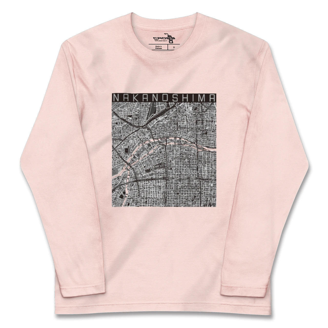 【中之島(大阪府)】地図柄ロングスリーブTシャツ