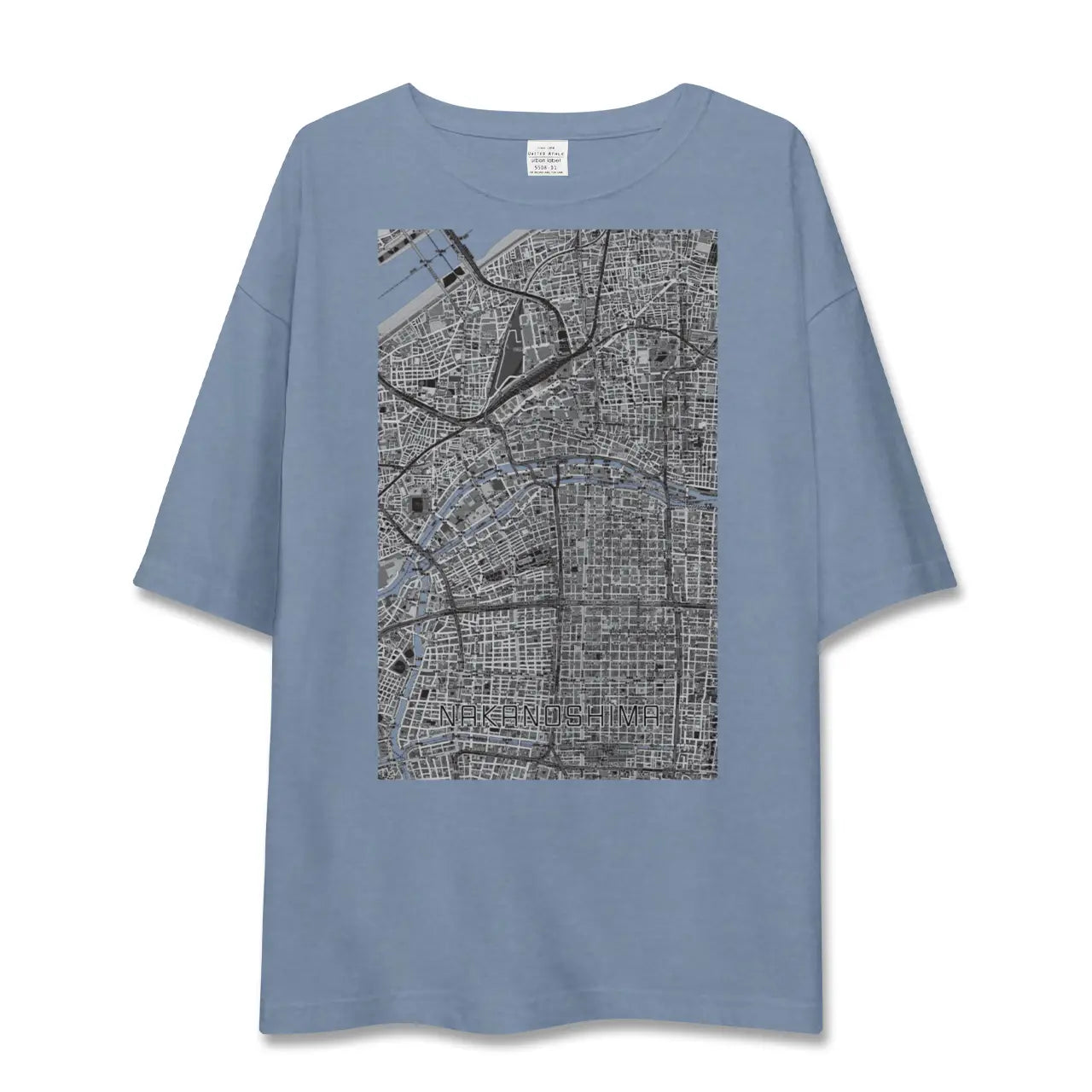 【中之島(大阪府)】地図柄ビッグシルエットTシャツ